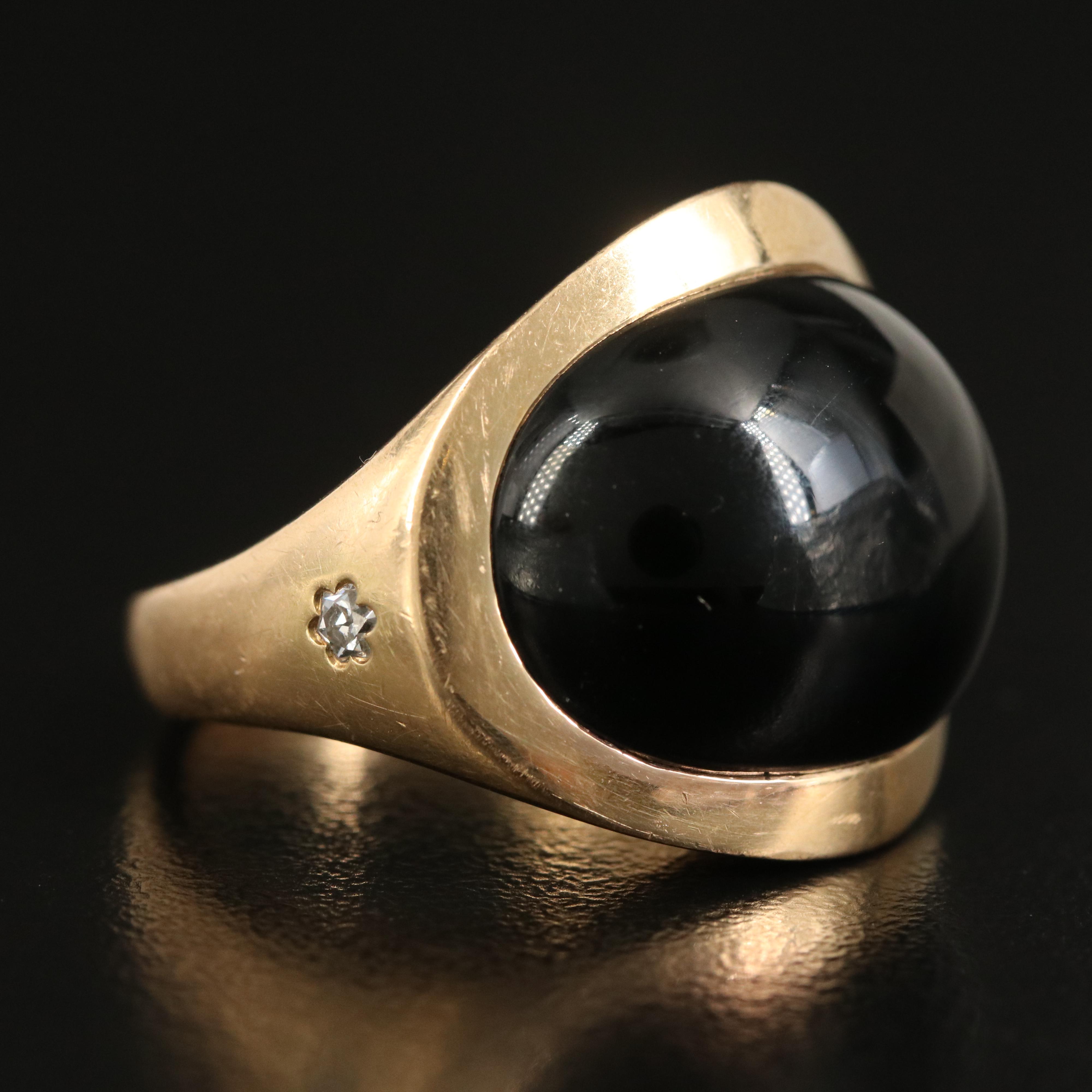 Montblanc 18K Black Onyx and Diamond Ring