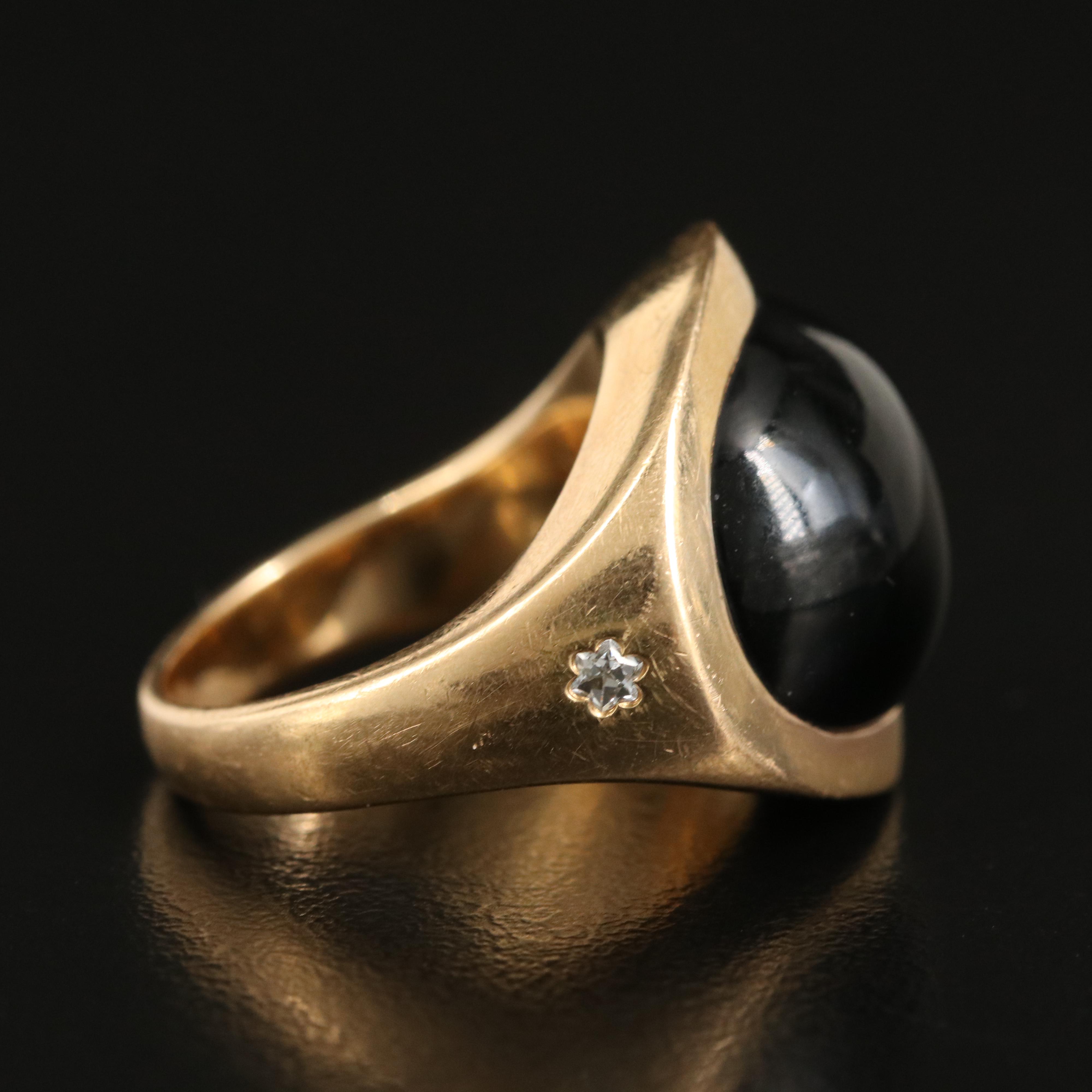Montblanc 18K Black Onyx and Diamond Ring