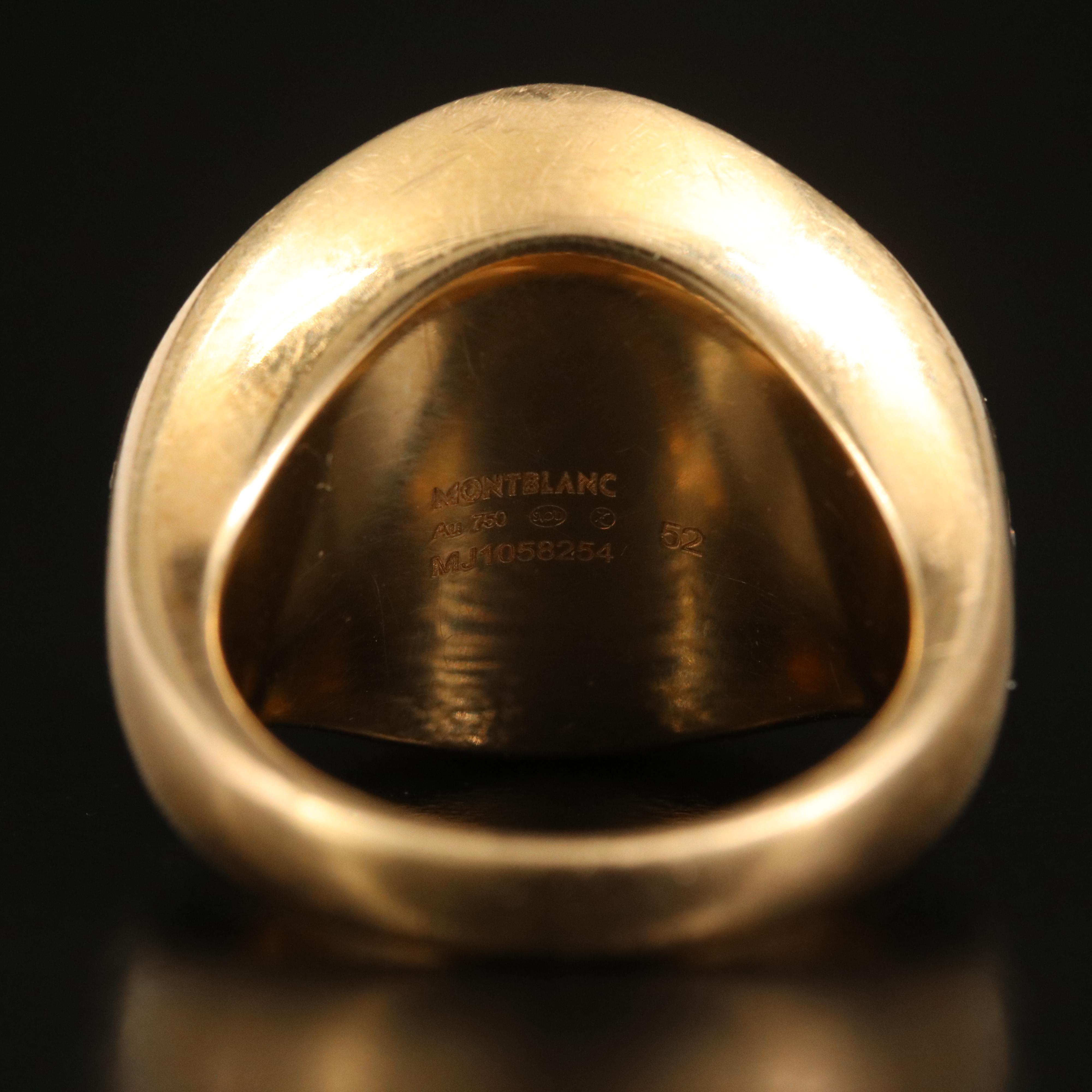 Montblanc 18K Black Onyx and Diamond Ring