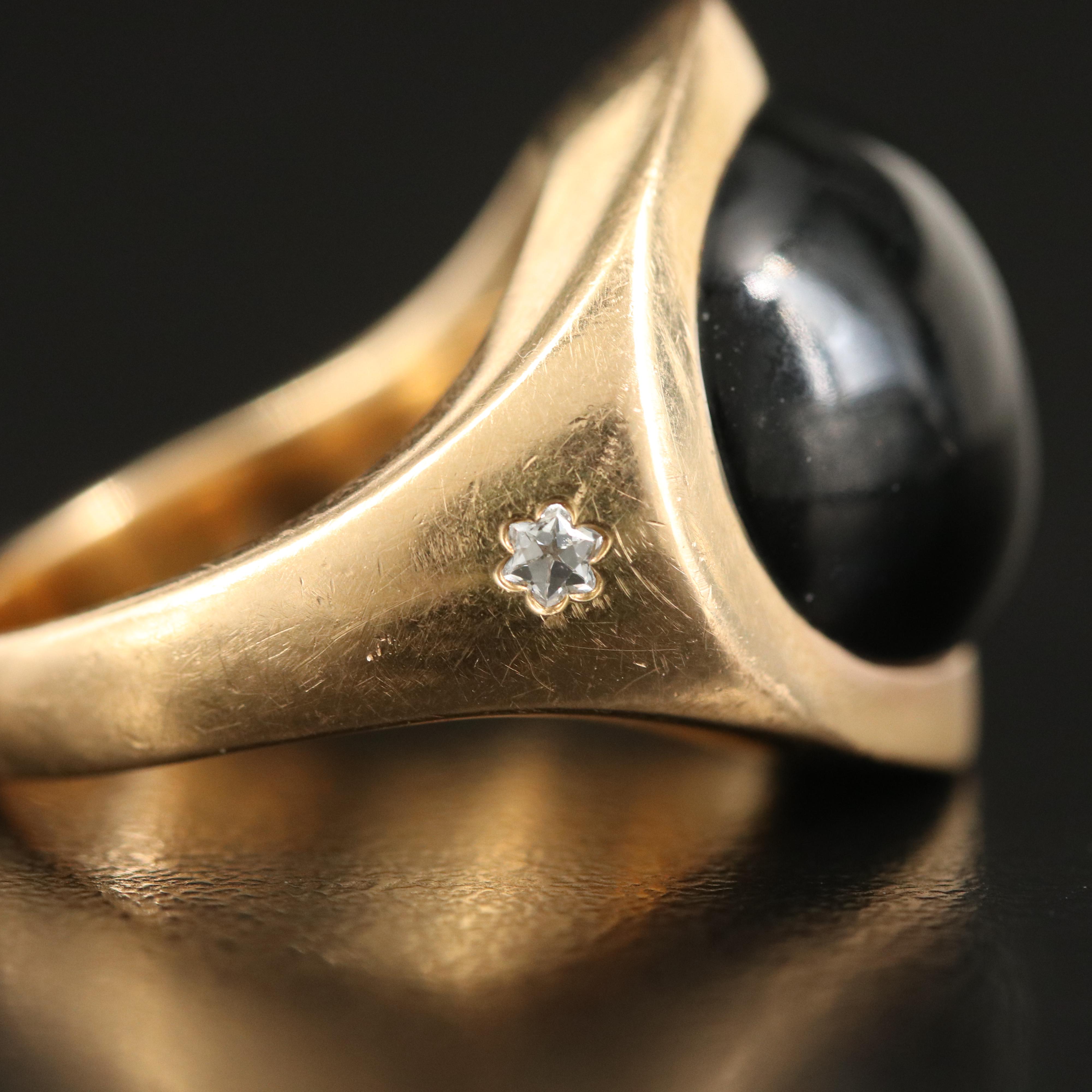 Montblanc 18K Black Onyx and Diamond Ring