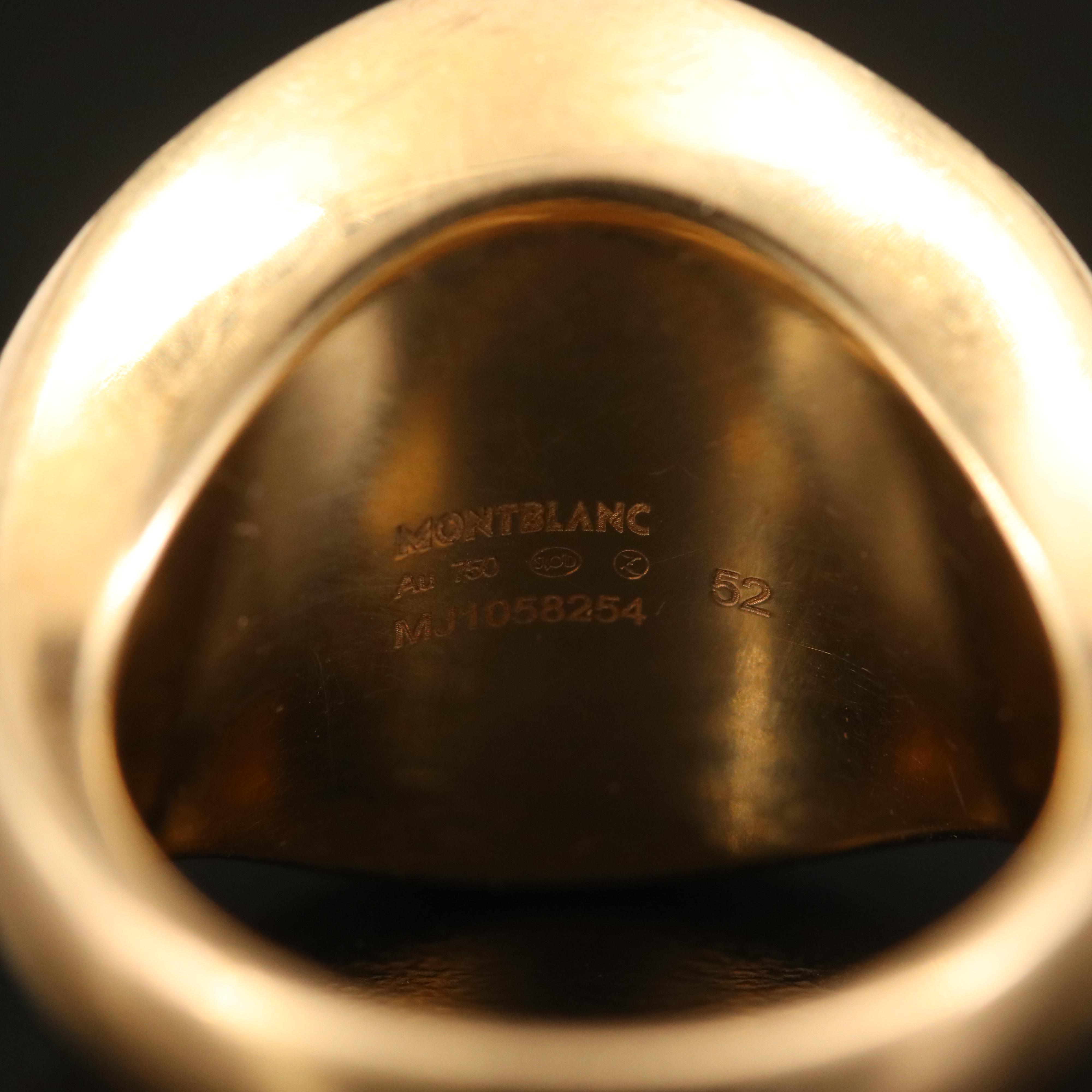 Montblanc 18K Black Onyx and Diamond Ring