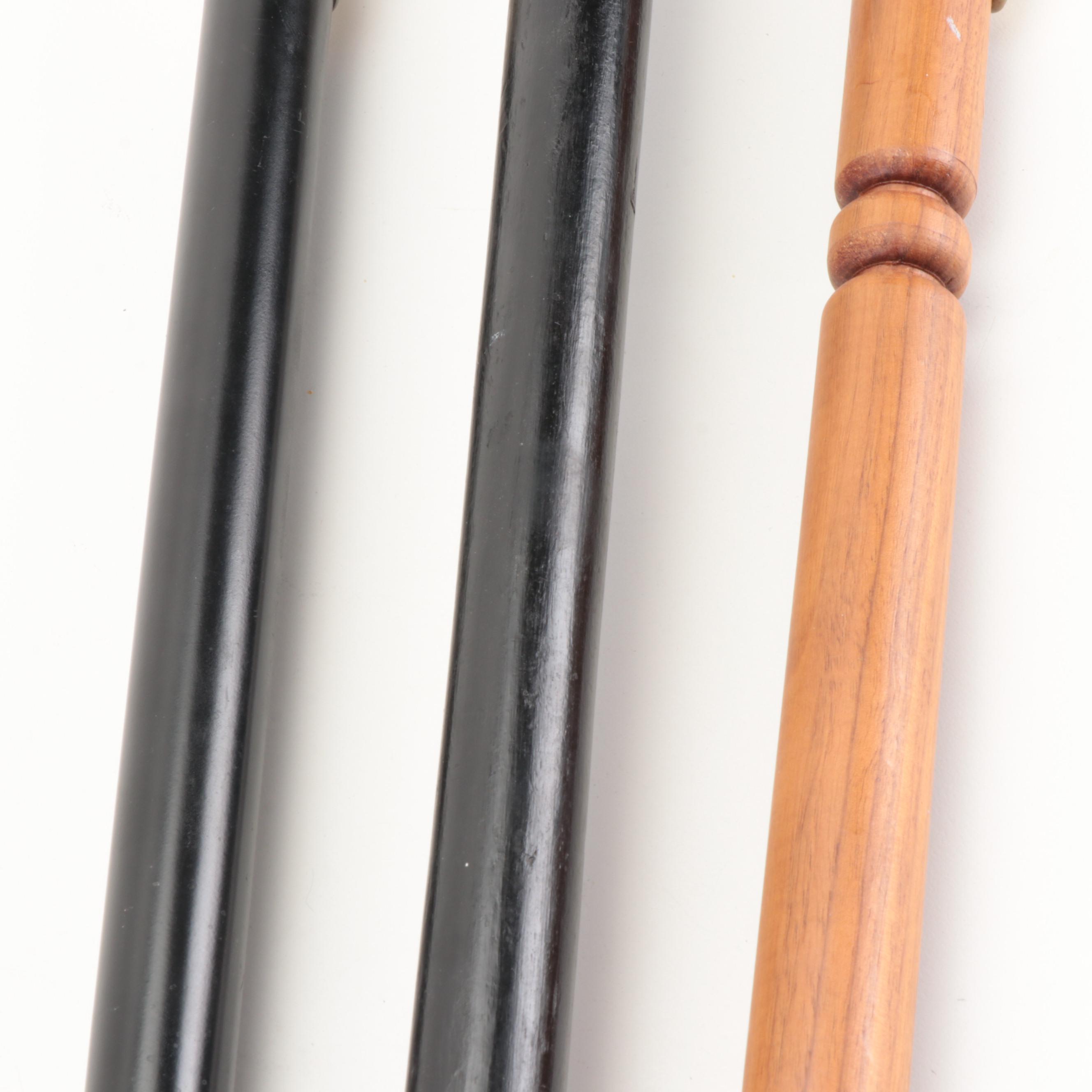 Horse Hame and Other Brass Handled Wooden Canes