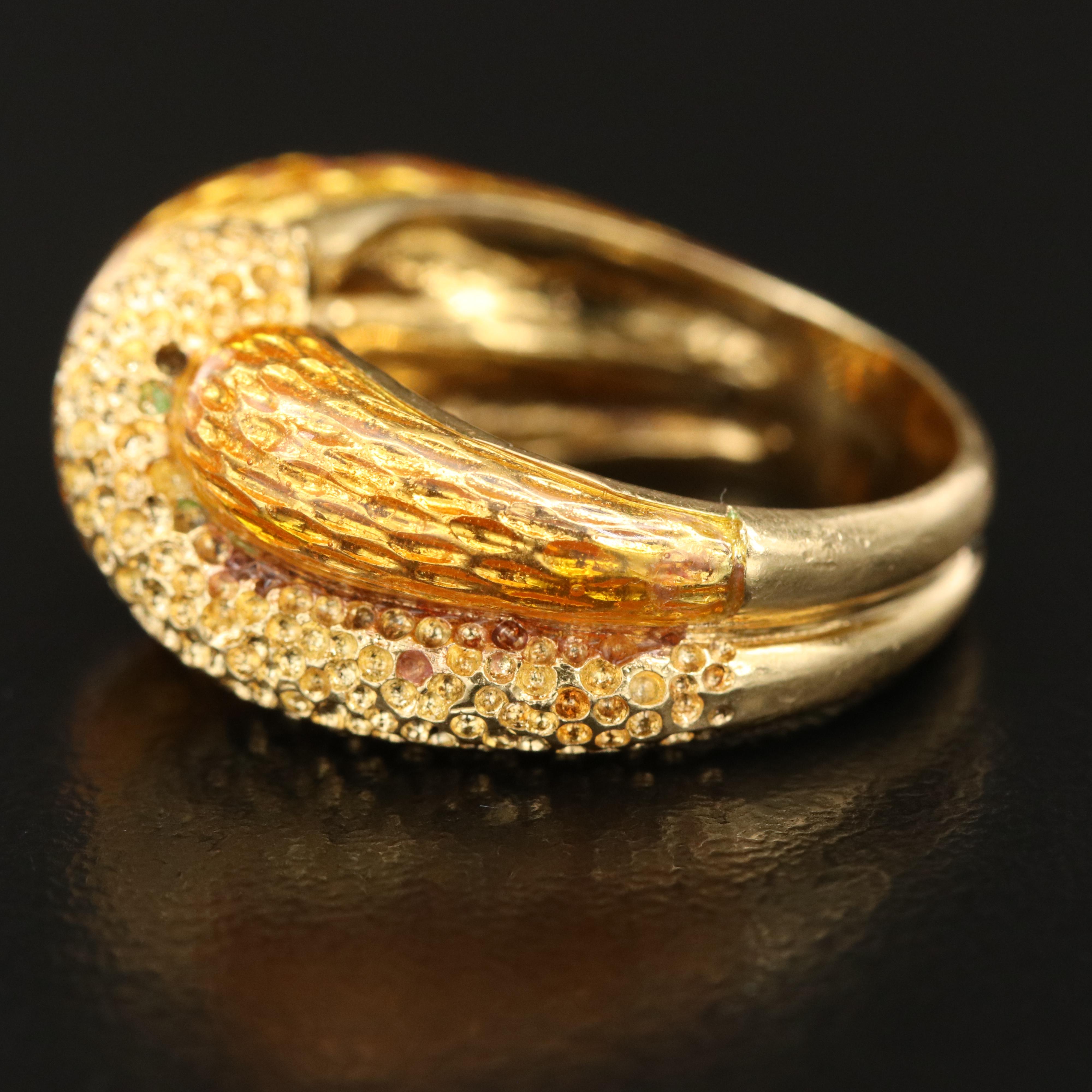 18K Guilloché Twisted Ring