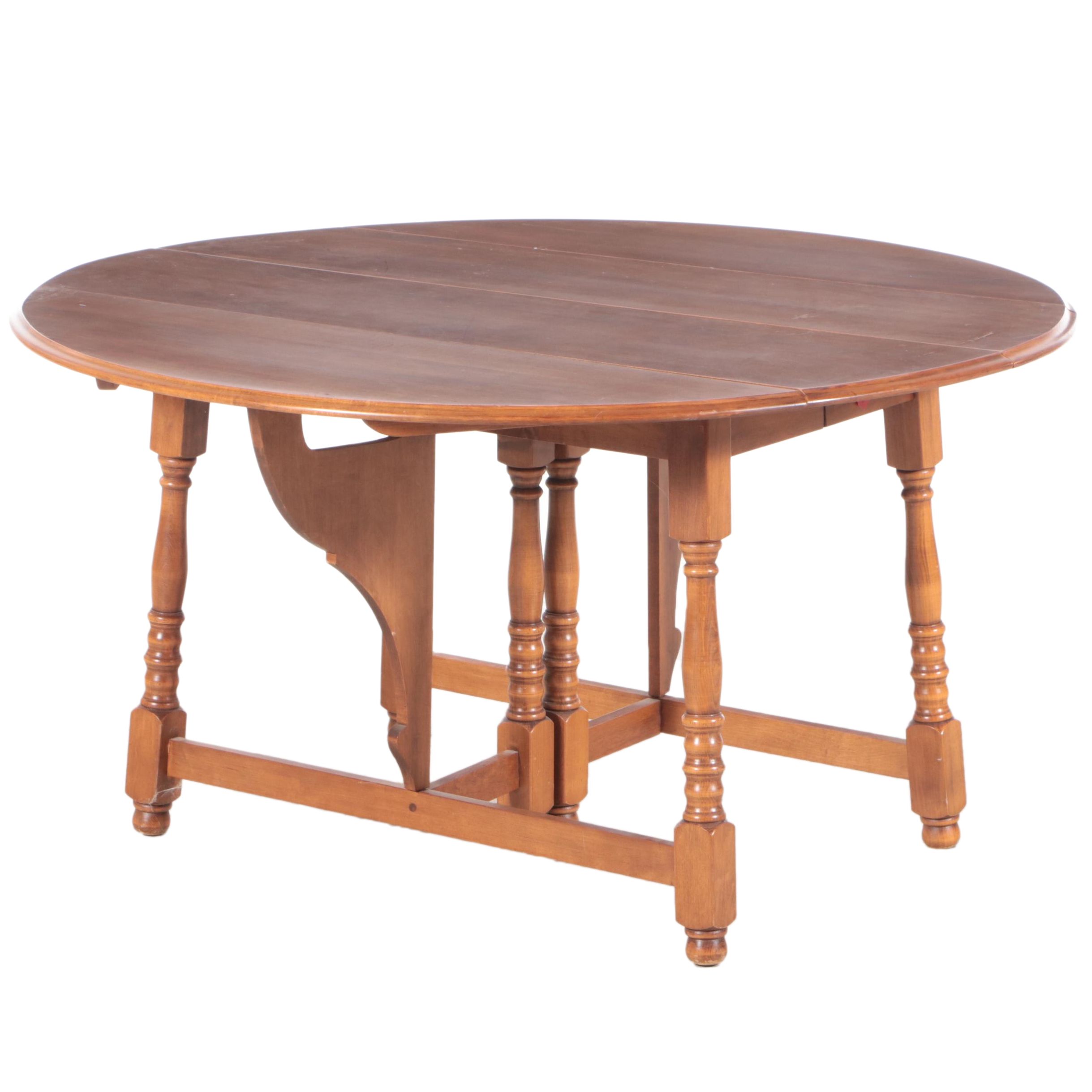 Heywood-Wakefield Colonial Style Maple Extending Drop-Leaf Dining Table
