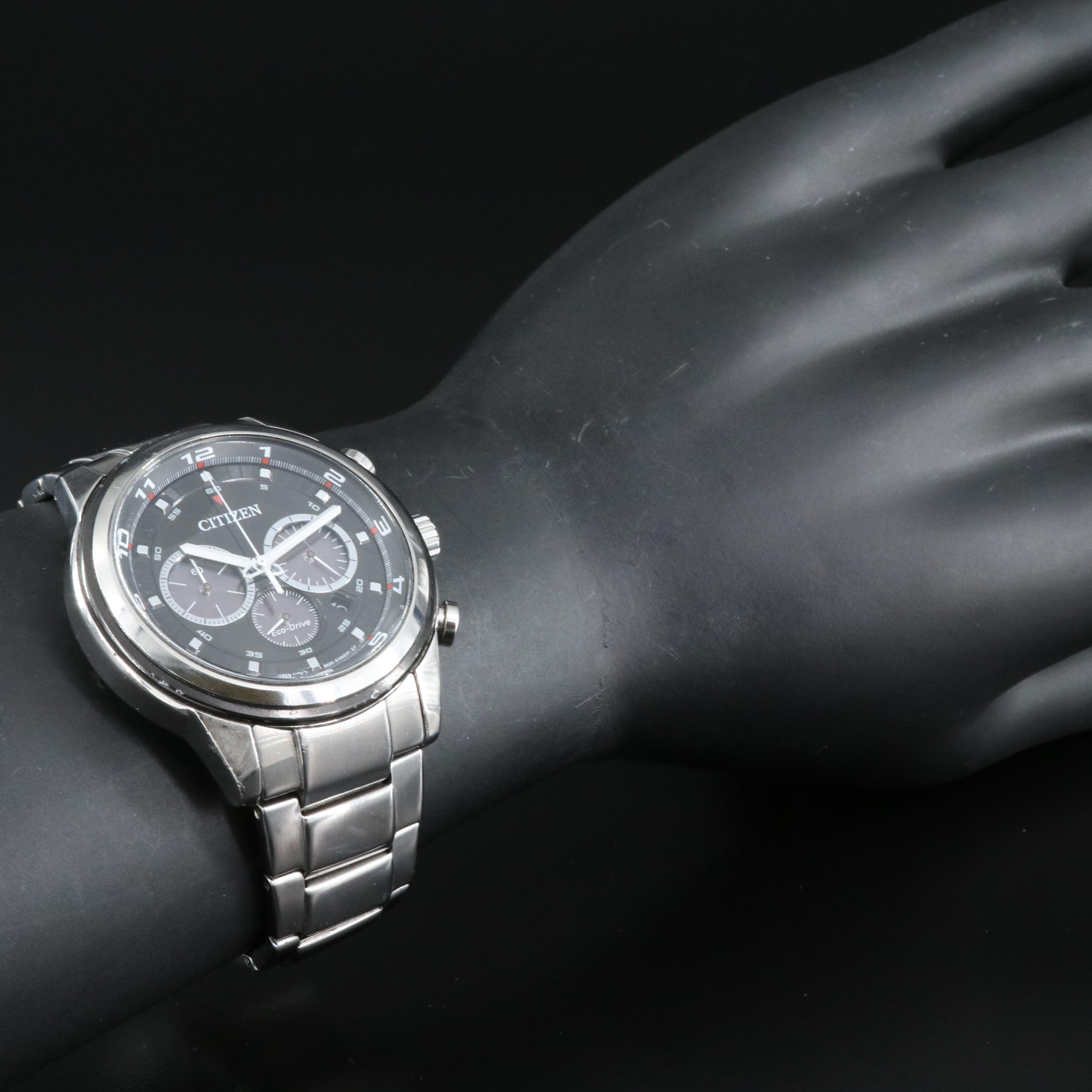 Citizen Eco-Drive Chronograph with Date Stainless Steel Watch