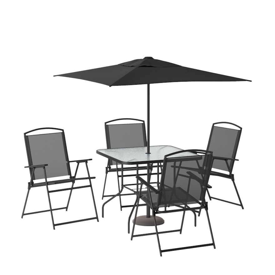 Room Essentials Sling Folding Six-Piece Patio Dining Set