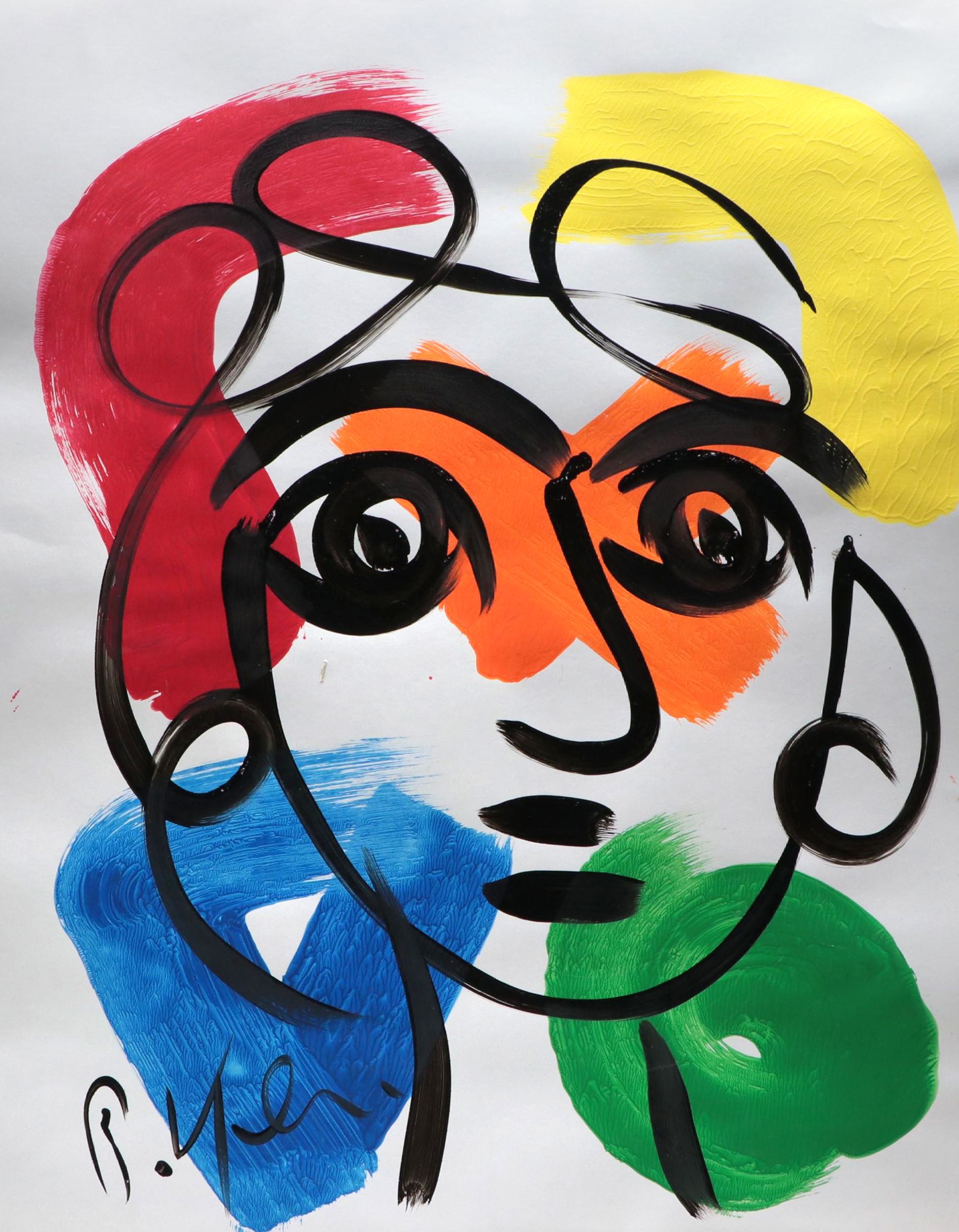 Peter Keil Abstract Portrait Acrylic Painting