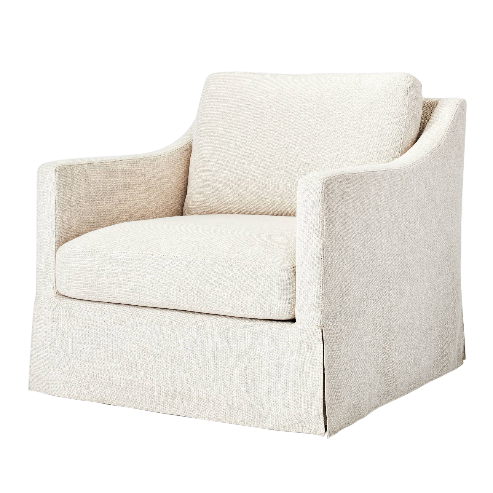 Studio McGee Threshold "Vivian Park" Cream Upholstered Swivel Armchair