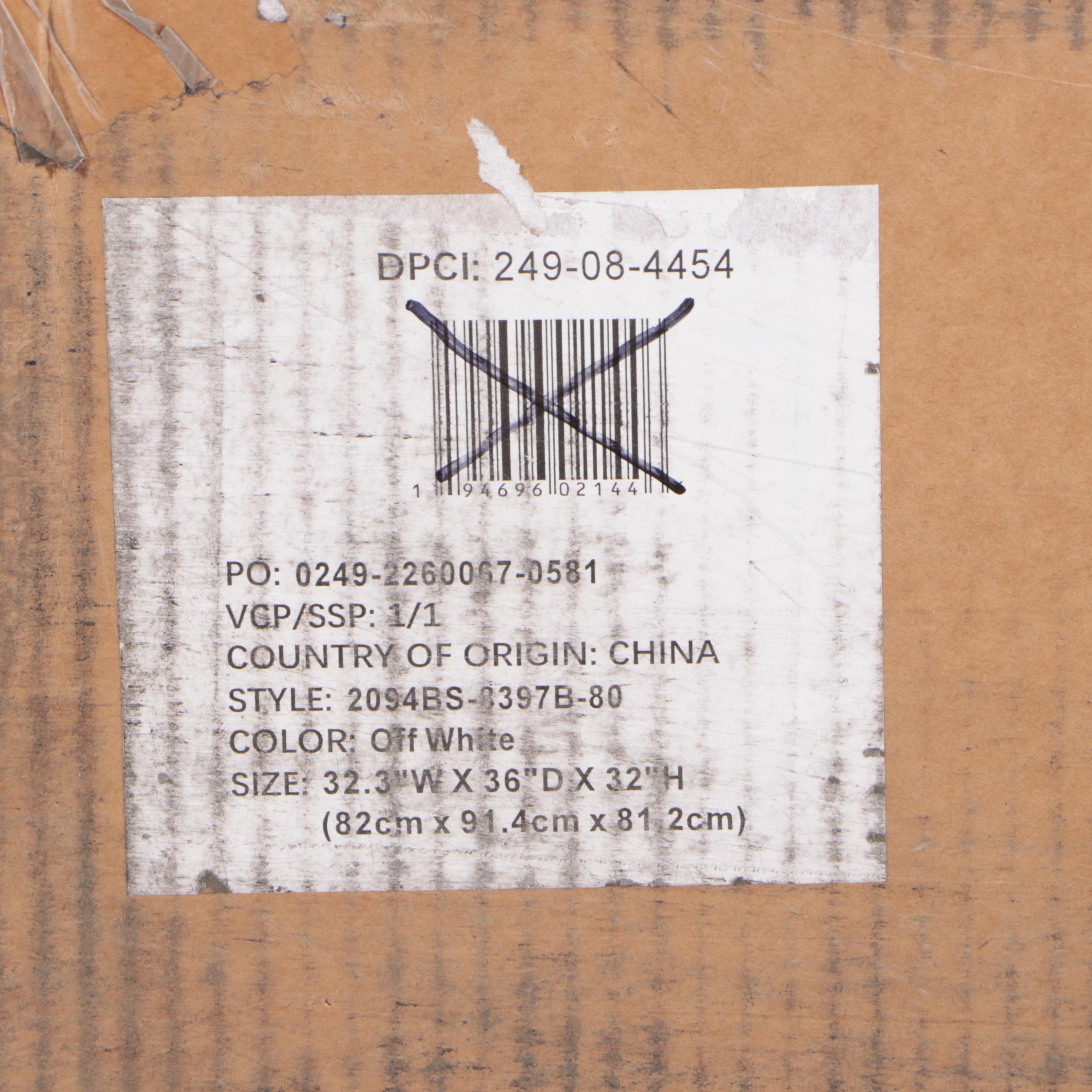 Studio McGee Threshold "Vivian Park" Cream Upholstered Swivel Armchair