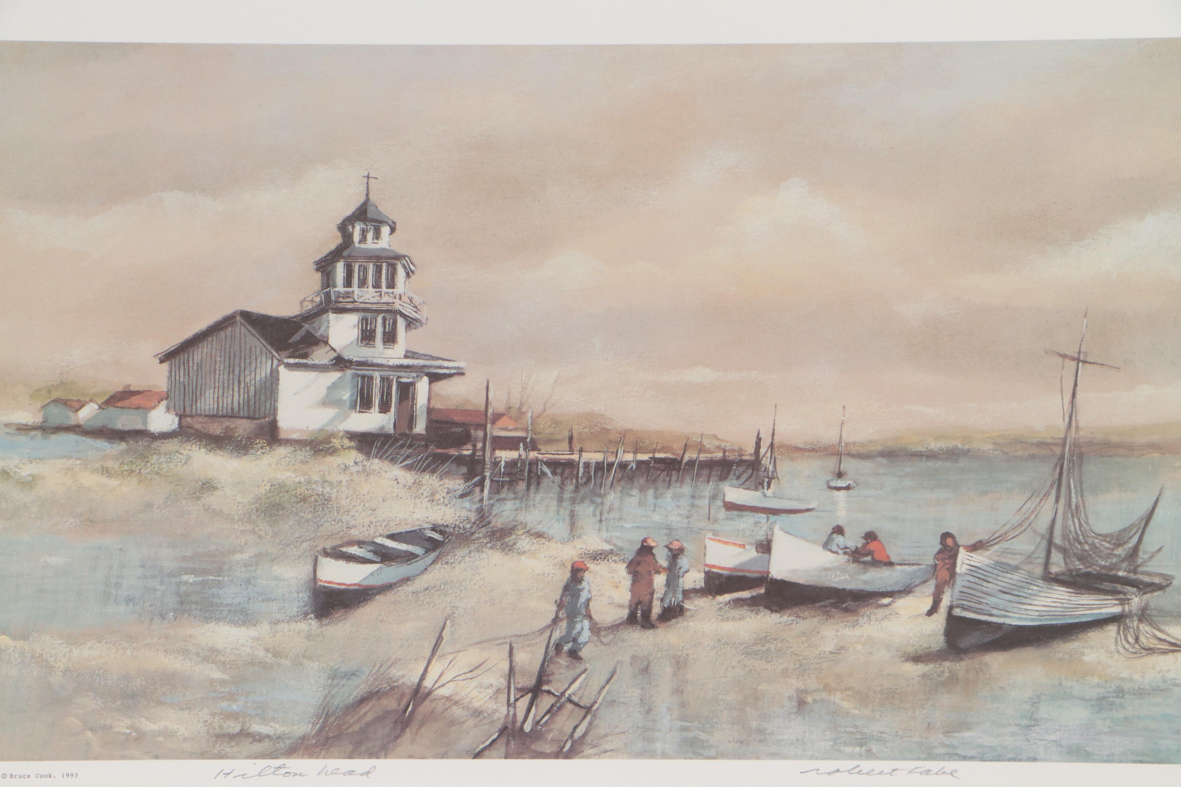 Robert Fabe Offset Lithographs Including "Hilton Head," 1993