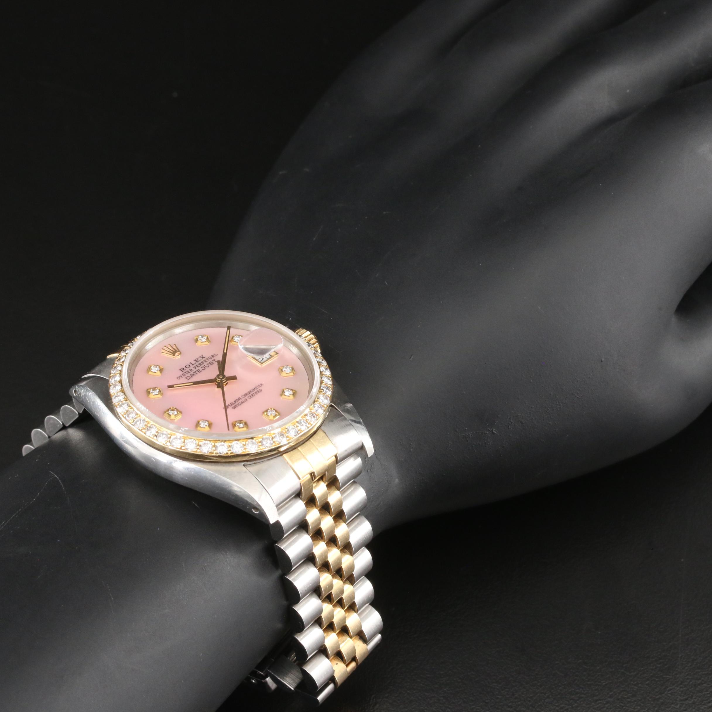 1984 Rolex 1.47 CTW Diamond Dial and Bezel Datejust Watch