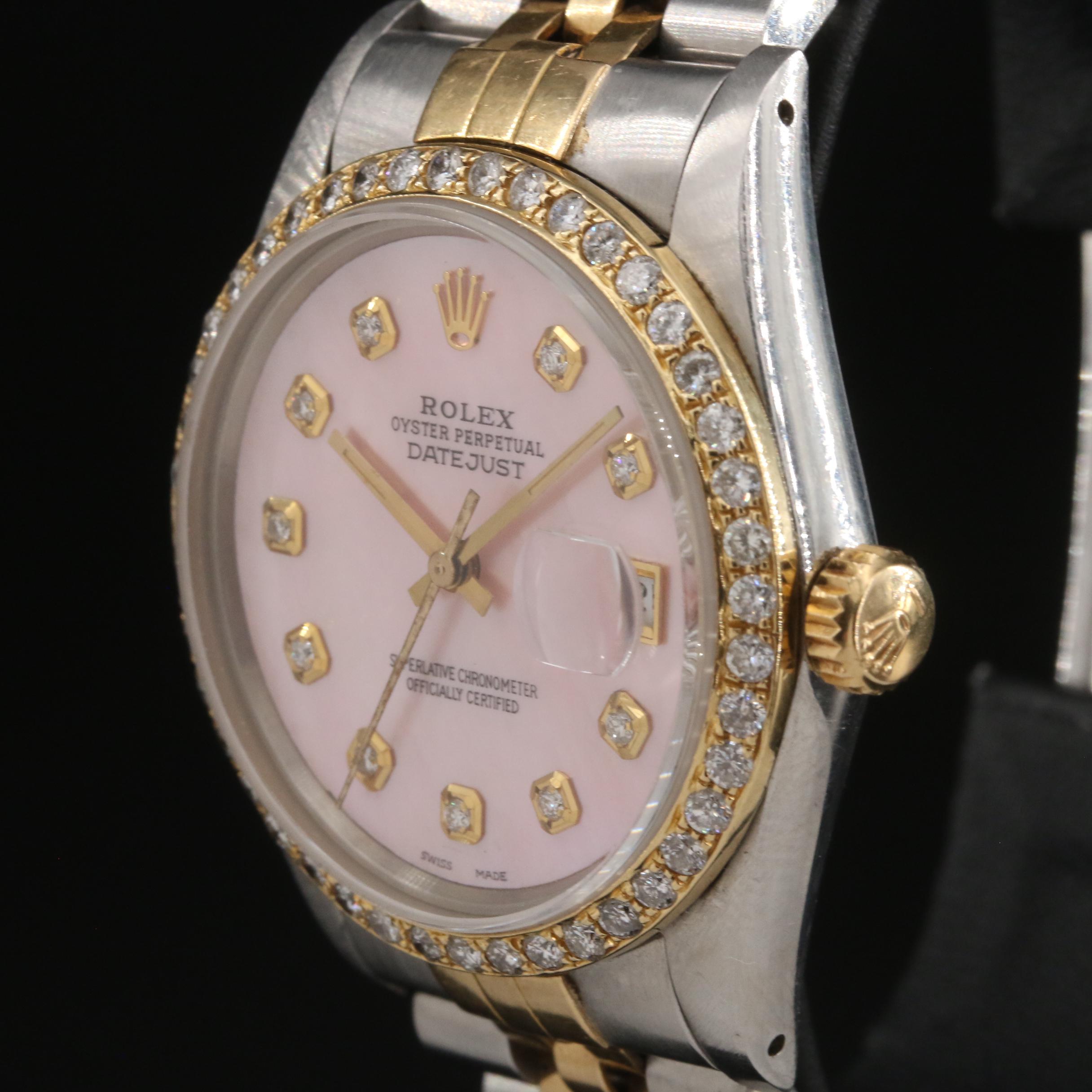 1984 Rolex 1.47 CTW Diamond Dial and Bezel Datejust Watch