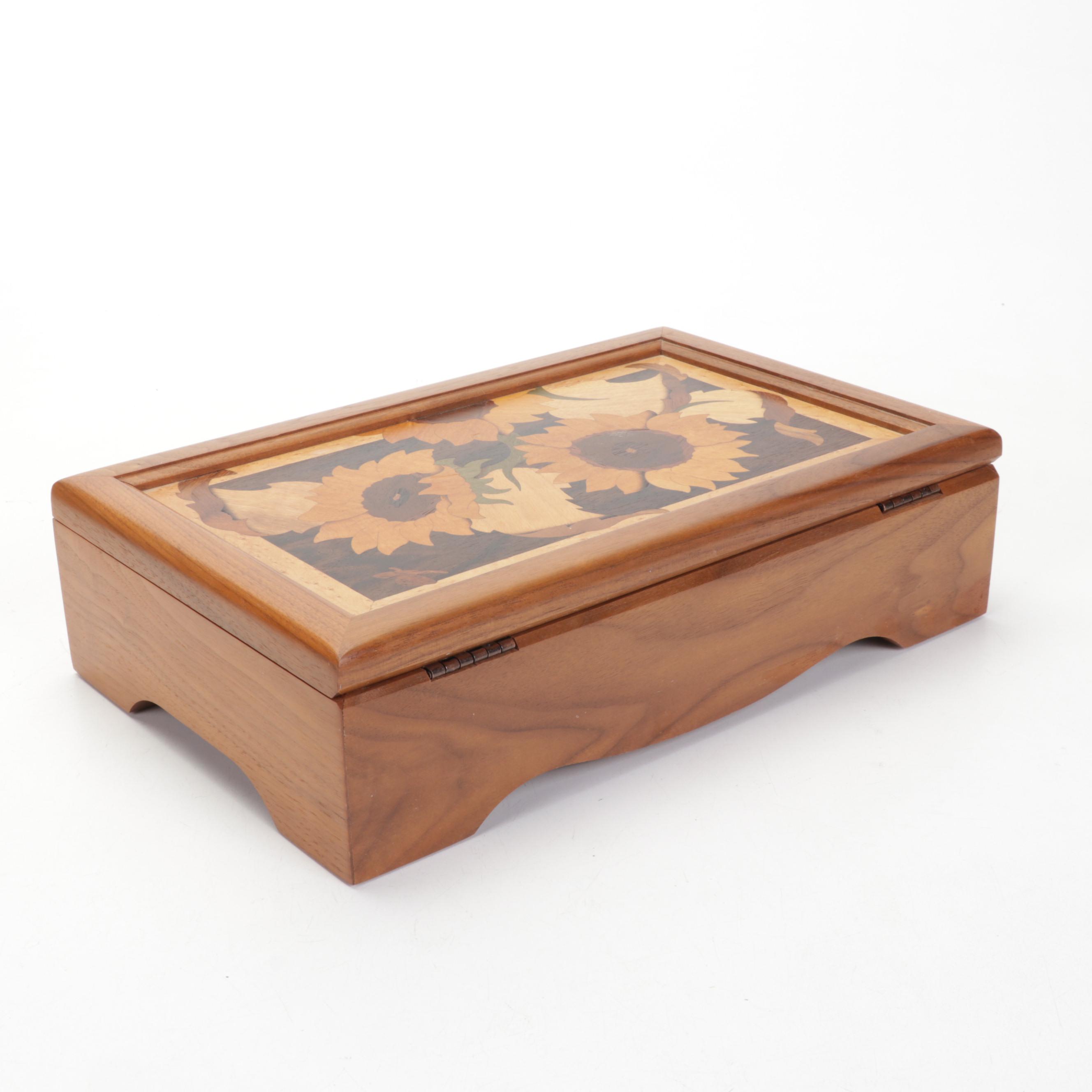 Hudson River Inlaid Decorative Storage Box With Pair of Shaker Style Boxes