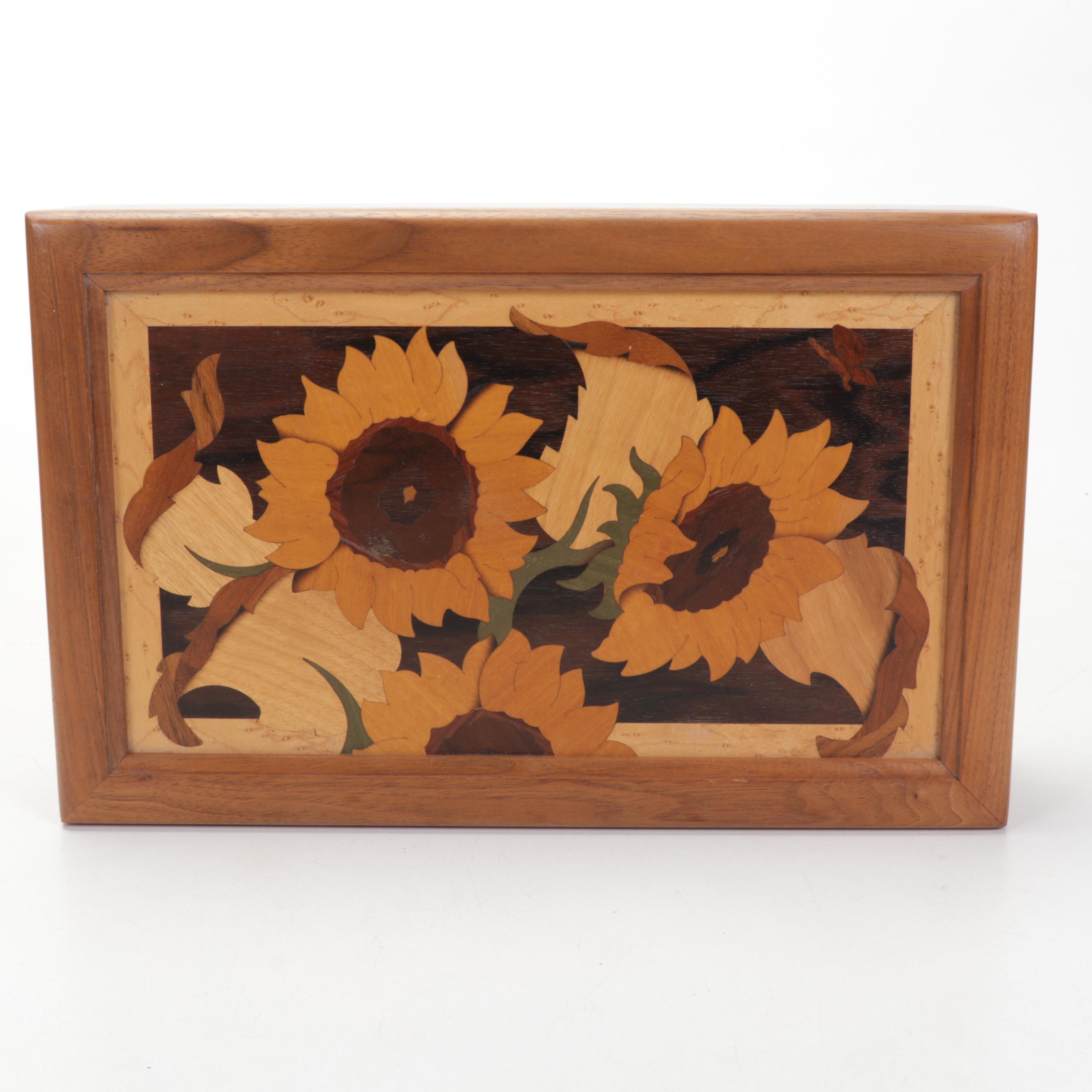 Hudson River Inlaid Decorative Storage Box With Pair of Shaker Style Boxes