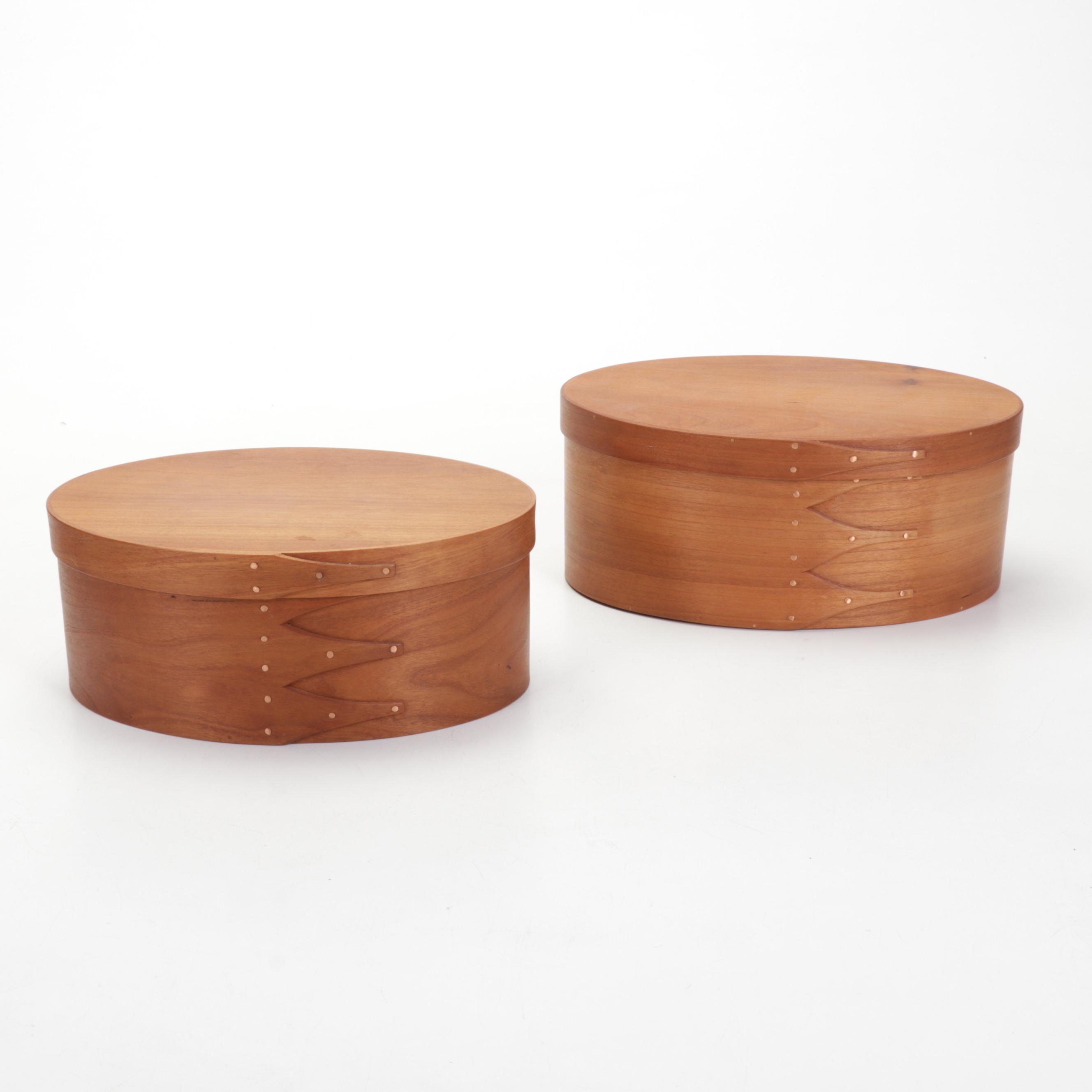 Hudson River Inlaid Decorative Storage Box With Pair of Shaker Style Boxes