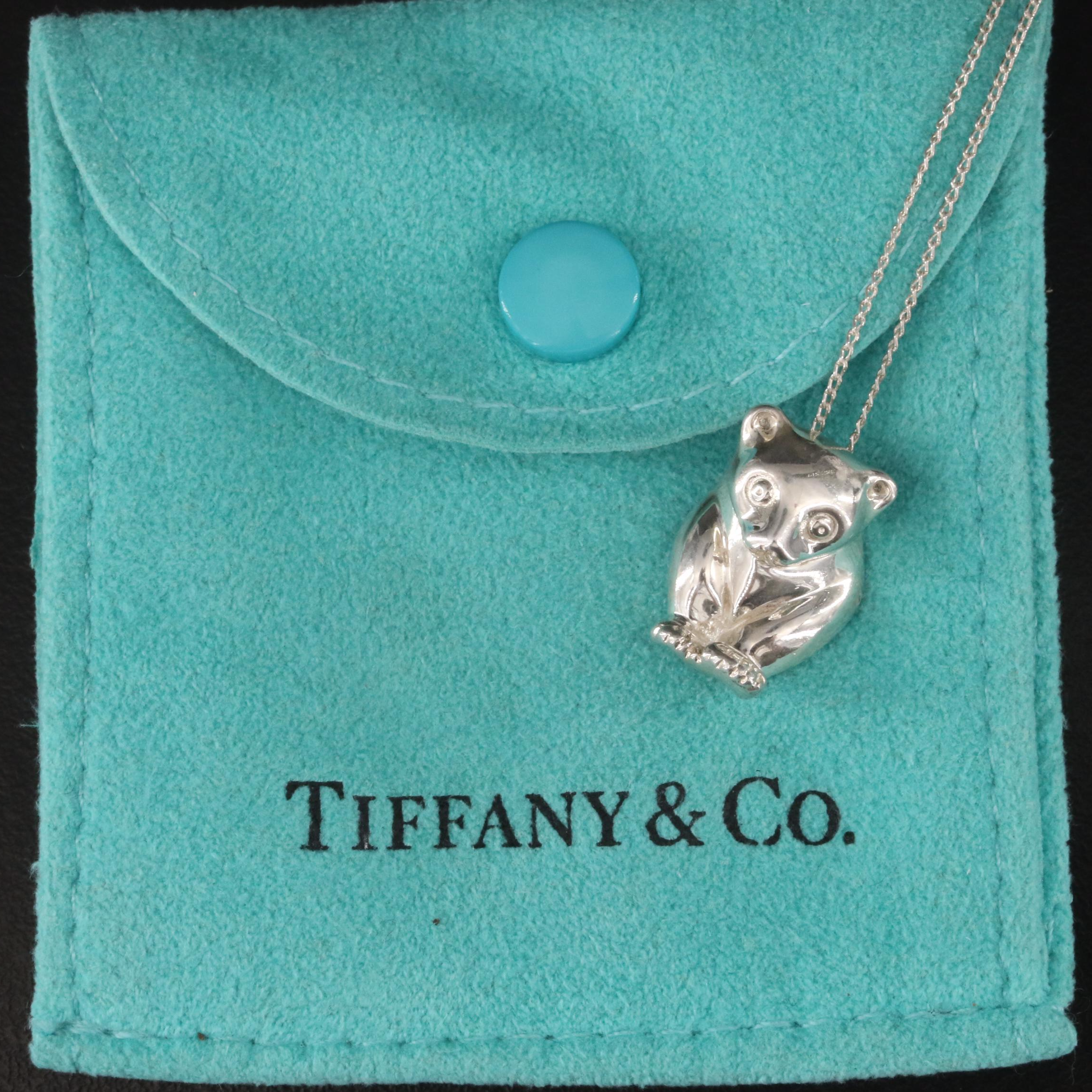 Tiffany & Co. Sterling Sun Bear Pendant Necklace