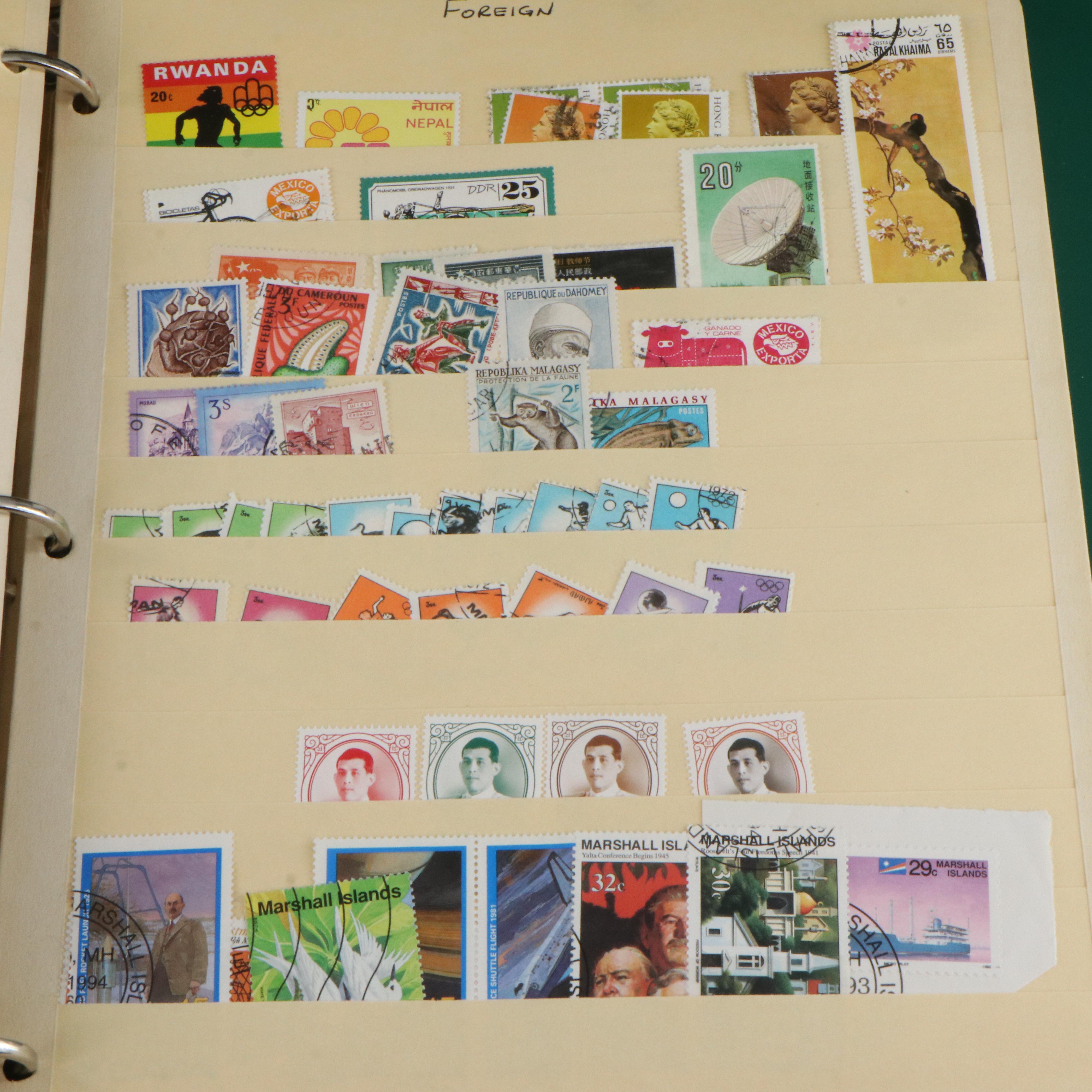 Two Albums of U.S. and Foreign Postage Stamps