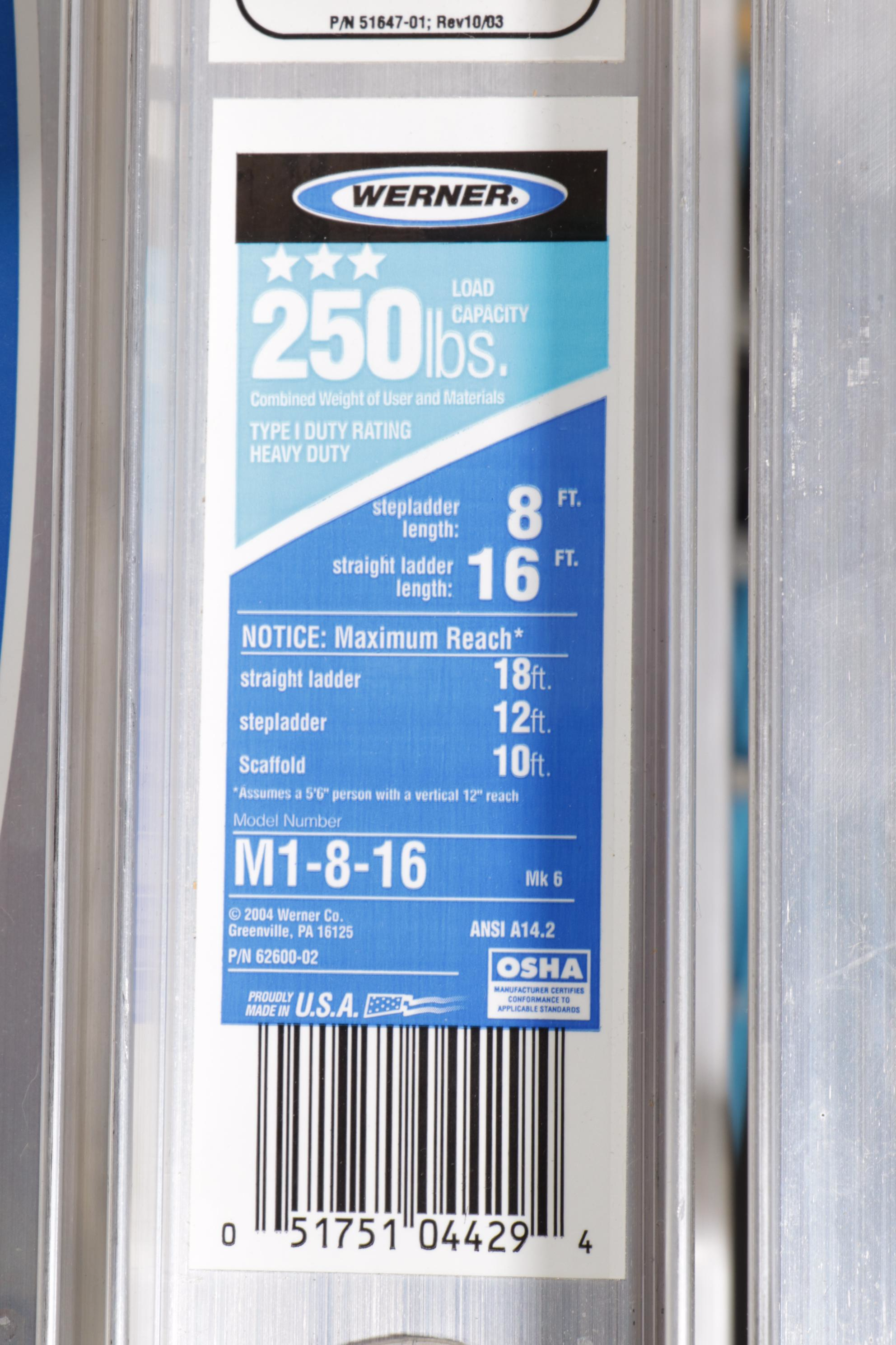 Werner M1-8-16 Aluminum Articulated Ladder