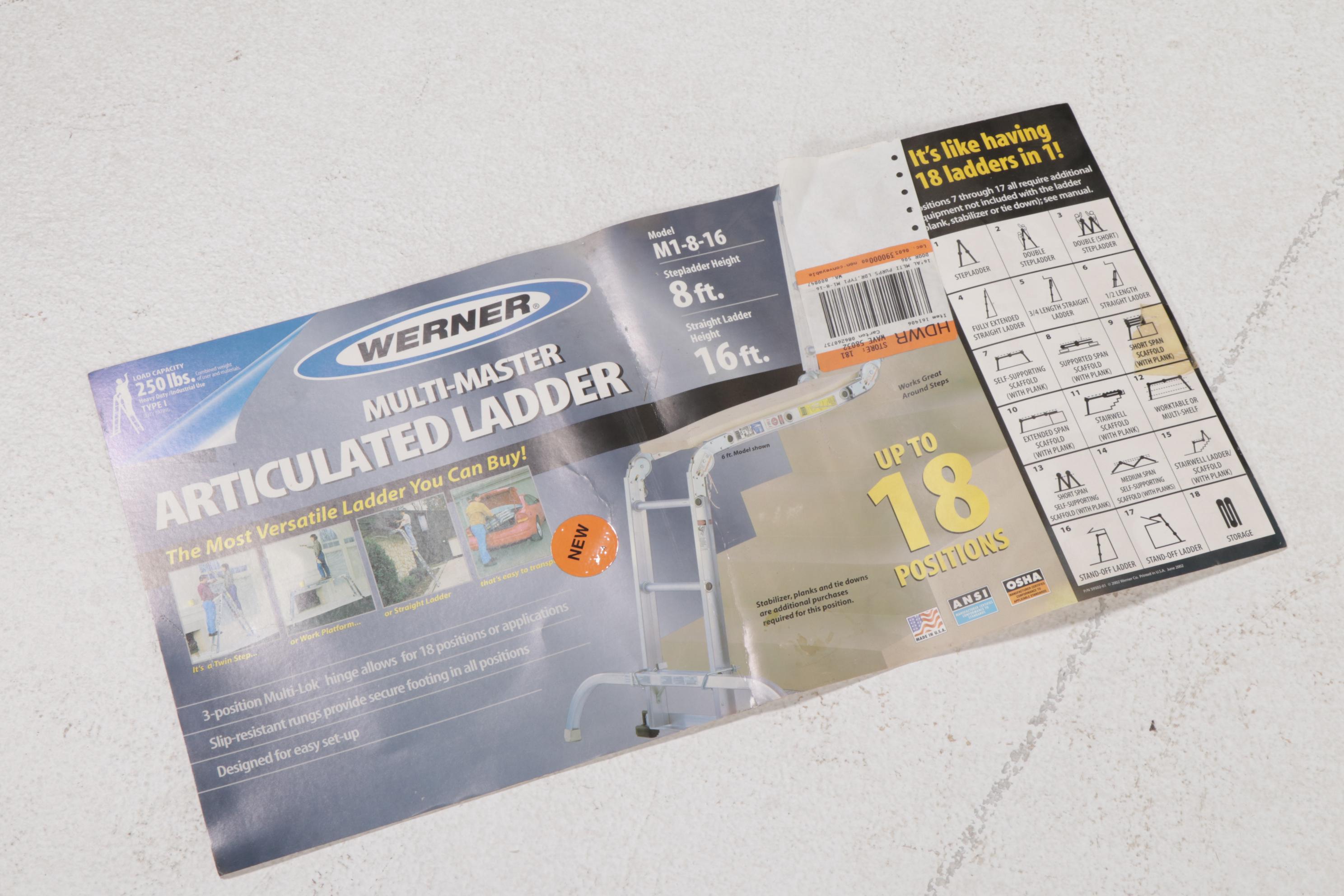 Werner M1-8-16 Aluminum Articulated Ladder