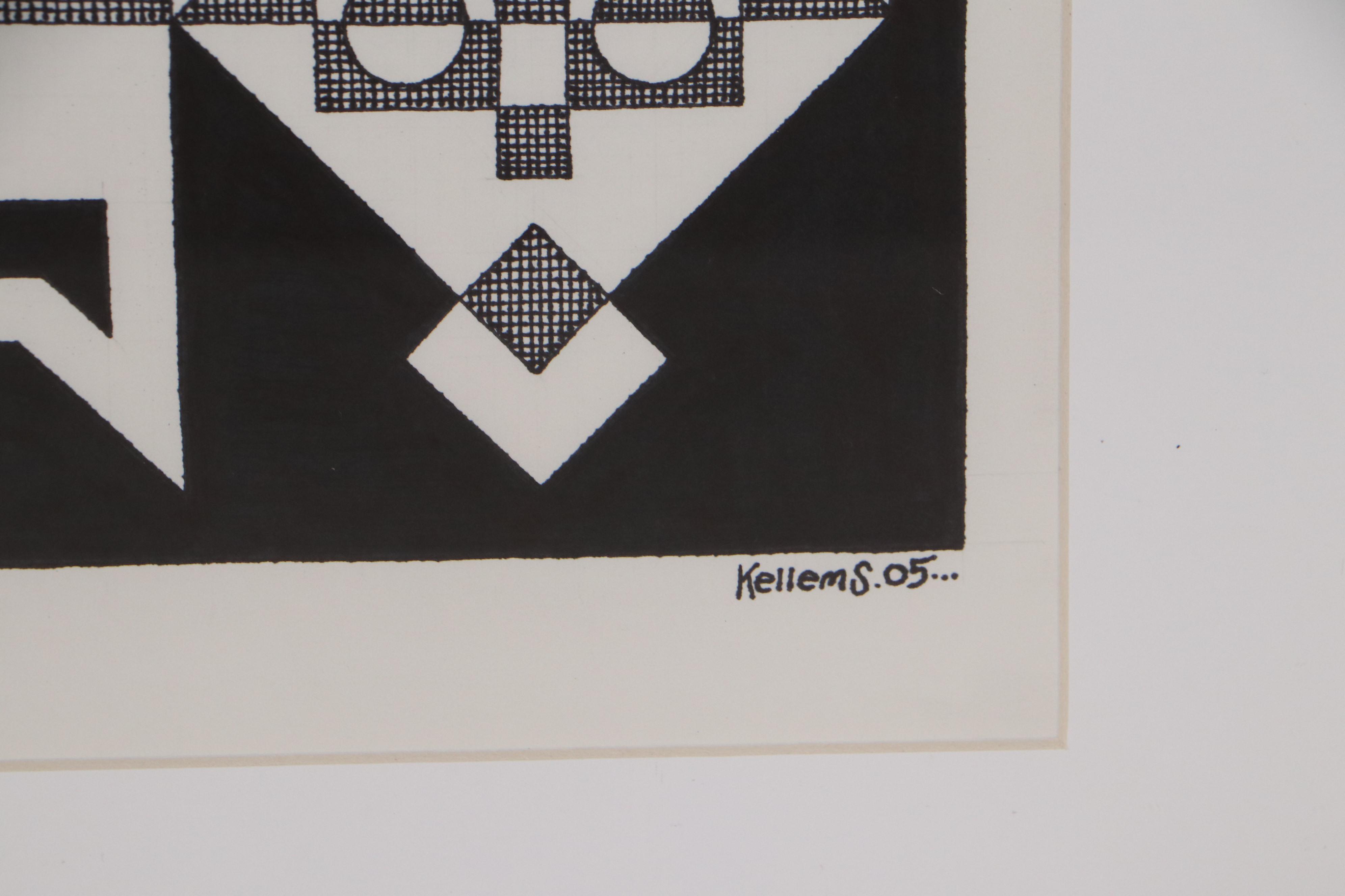 Jerry Kellems Abstract Ink Drawing, 2005