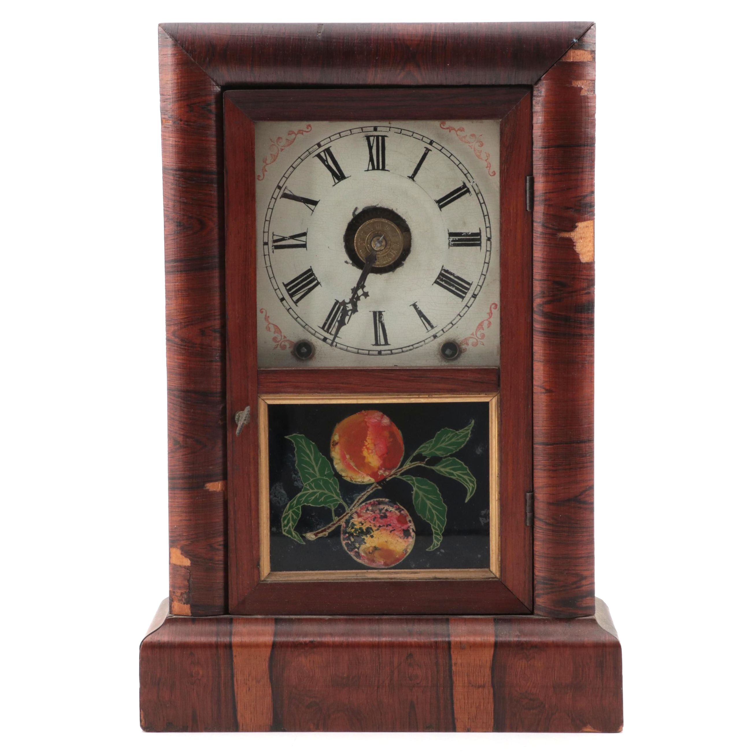 Ansonia Mahogany Veneer Ogee 8-Day Mantel Clock, Late 19th/ Early 20th Century