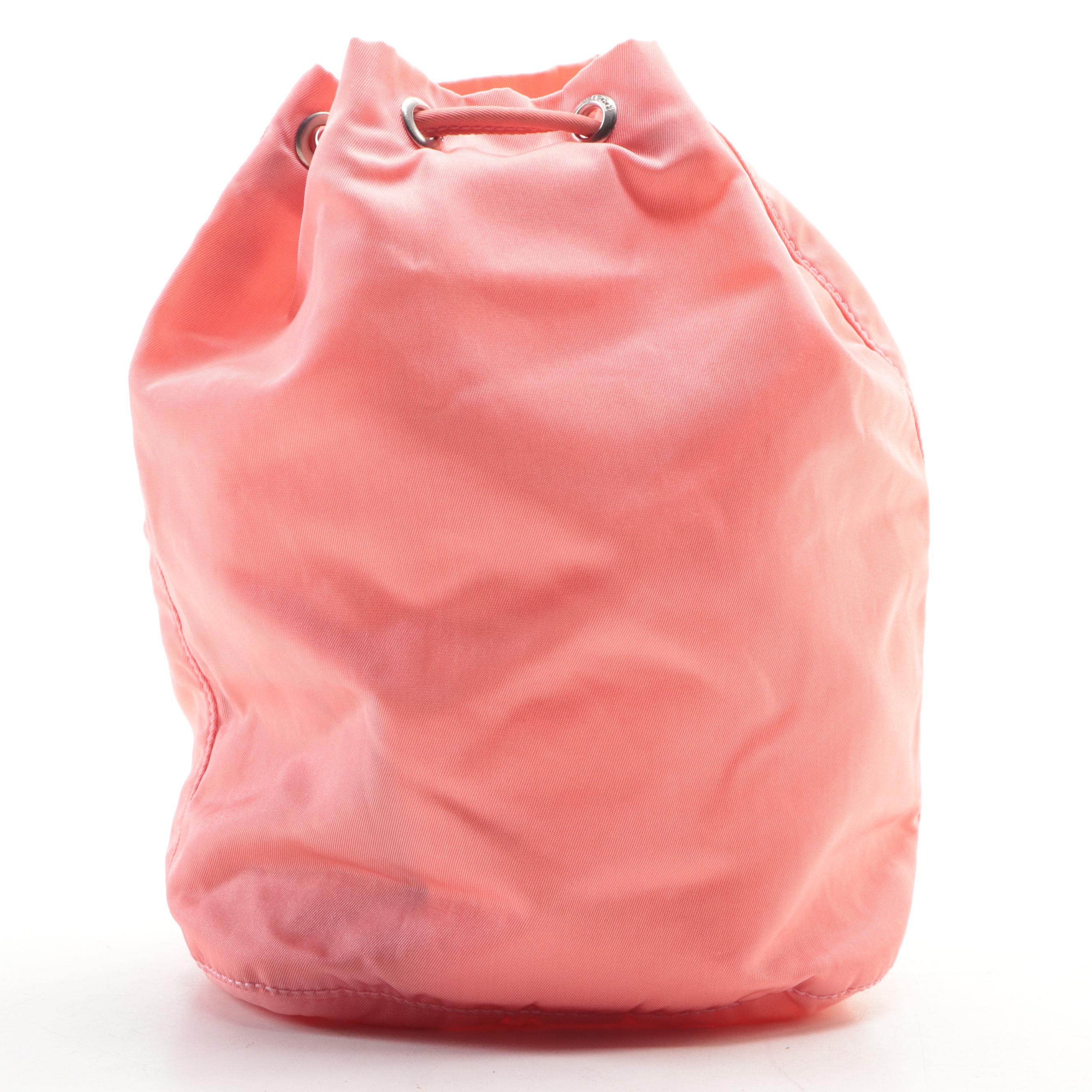 Prada Drawstring Pouch in Pink Nylon