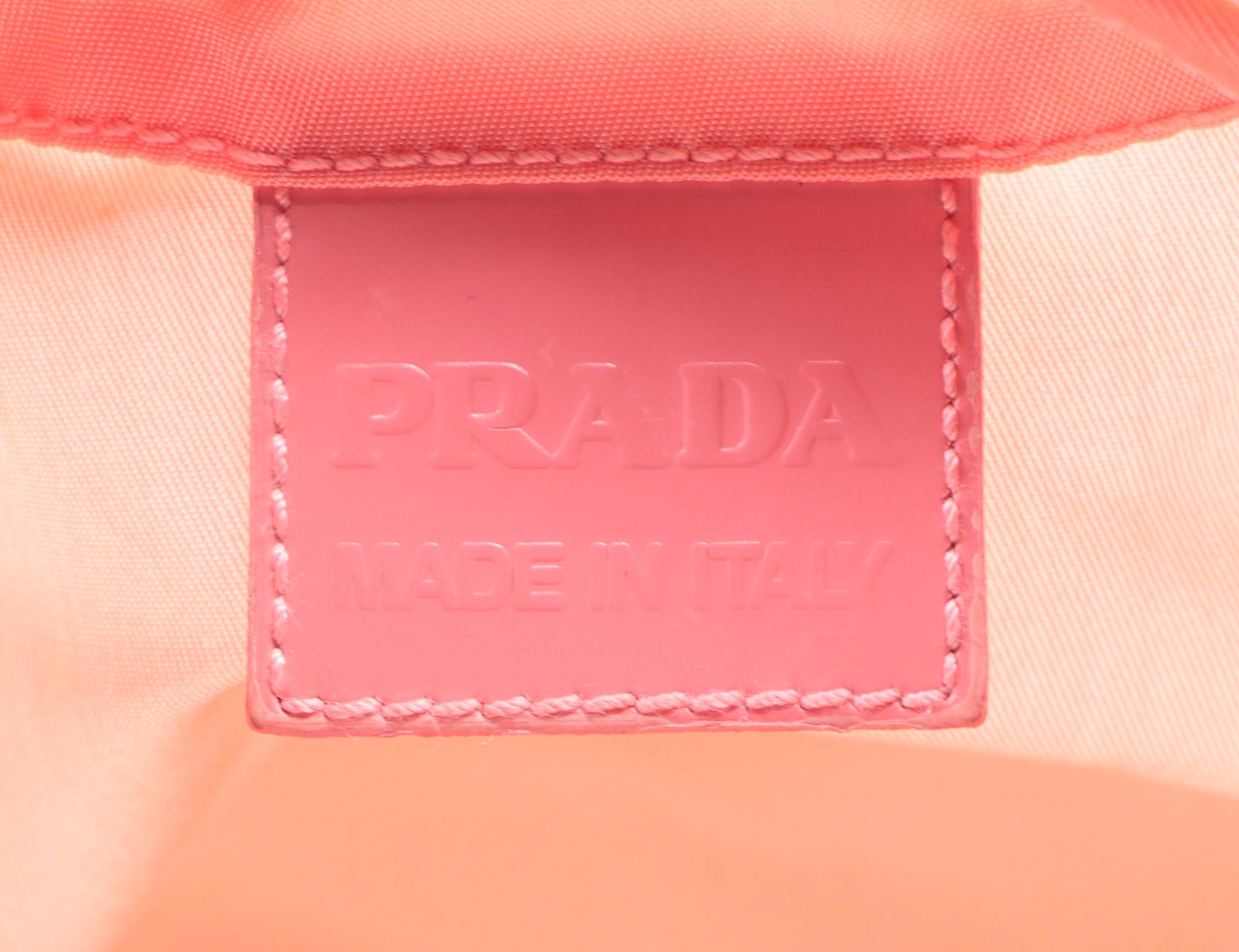 Prada Drawstring Pouch in Pink Nylon