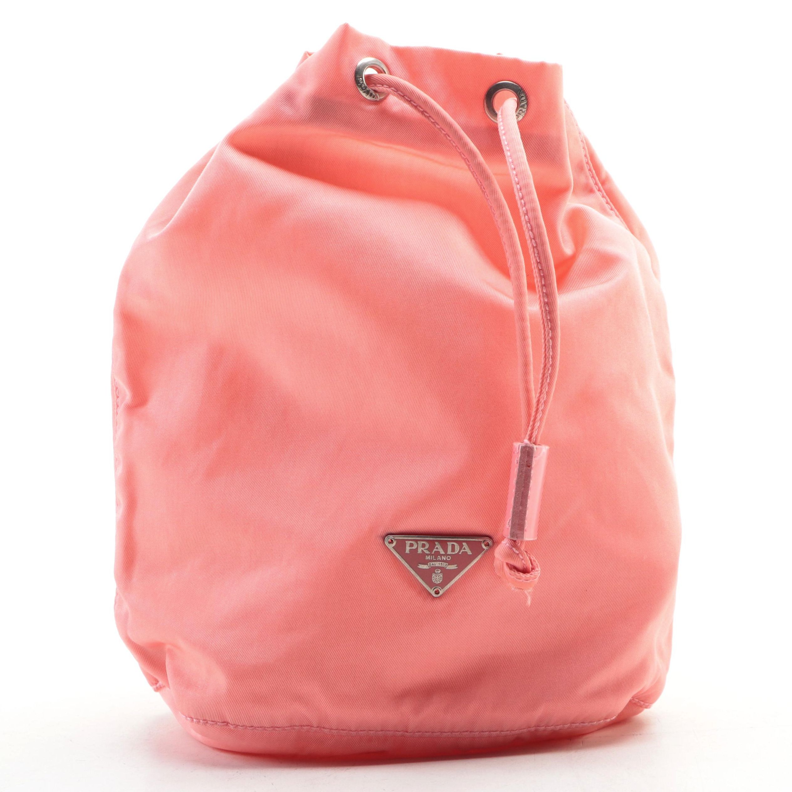 Prada Drawstring Pouch in Pink Nylon