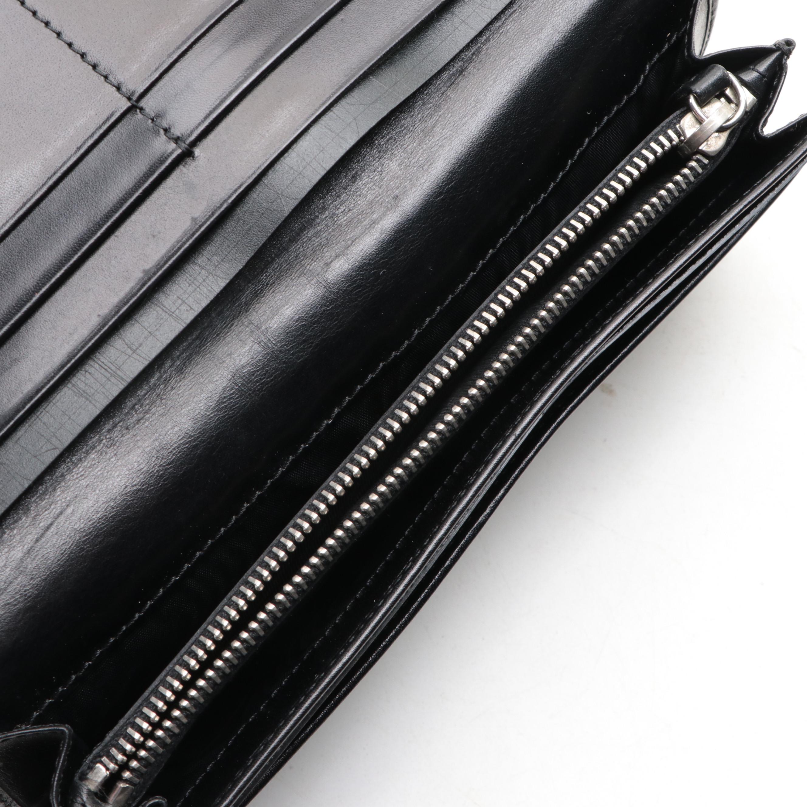 Prada Tessuto Nylon Wallet with Embellished Logo and Leather Trim