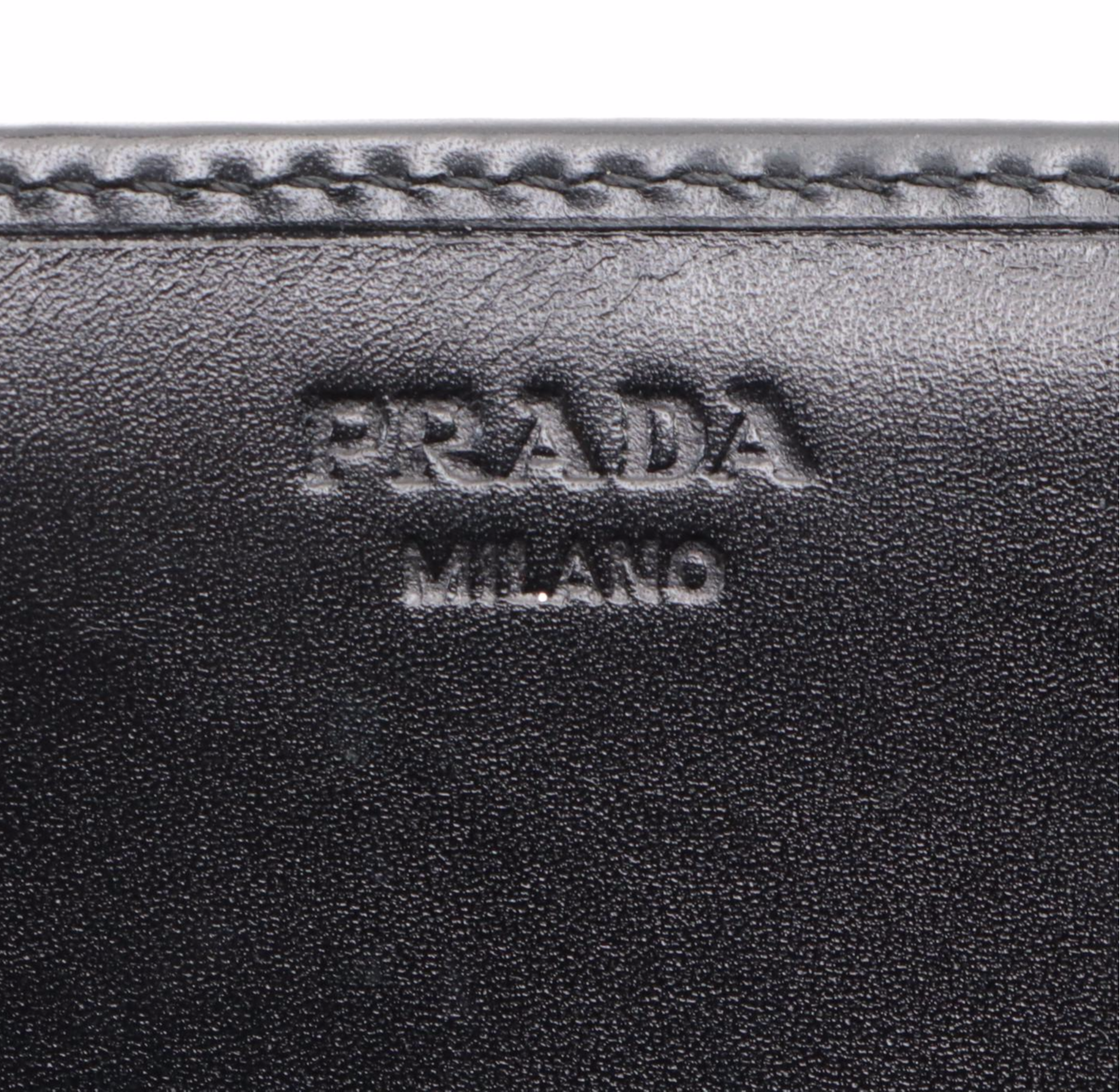 Prada Tessuto Nylon Wallet with Embellished Logo and Leather Trim