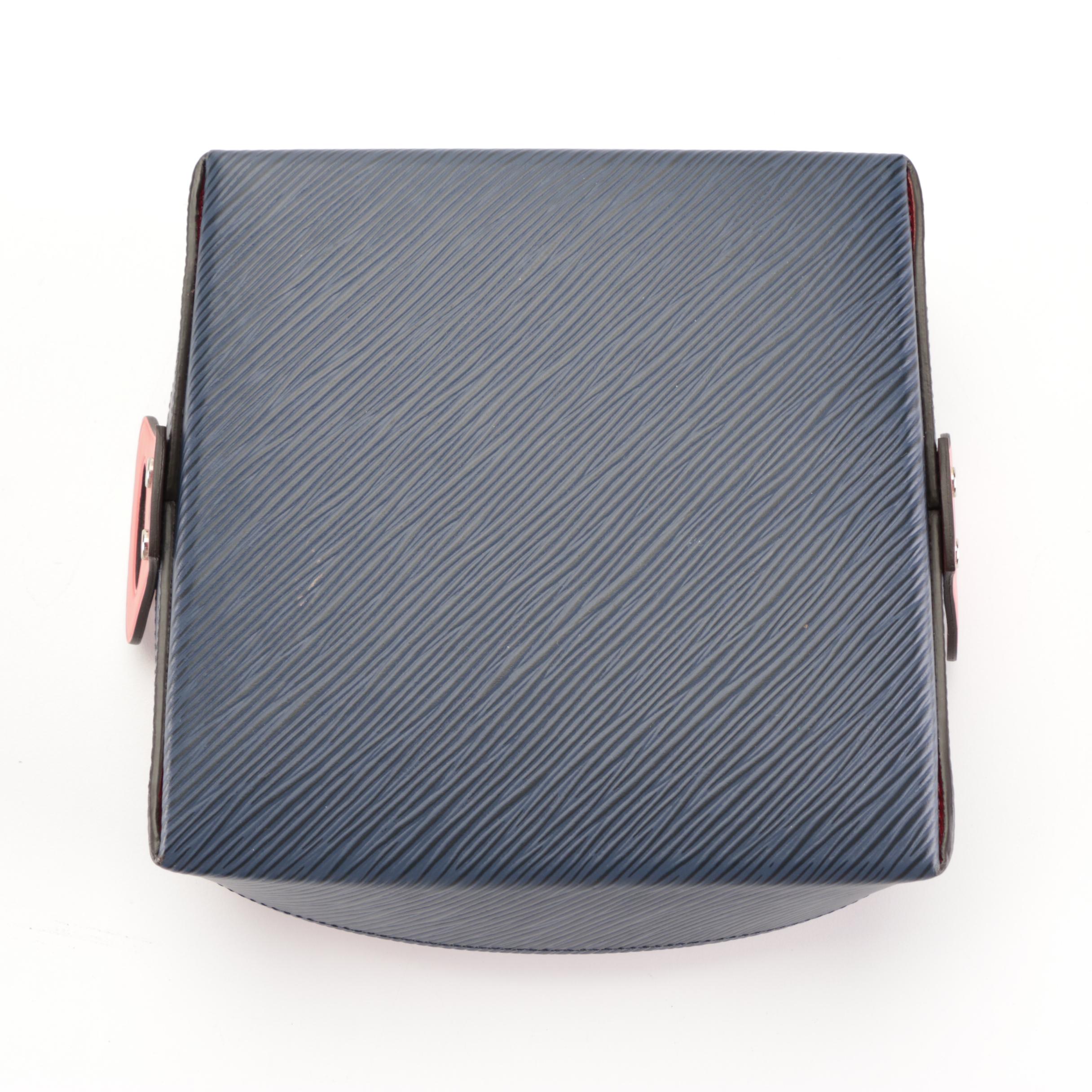 Louis Vuitton Small Valet Tray in Dark Blue Epi and Red Taïga Leather