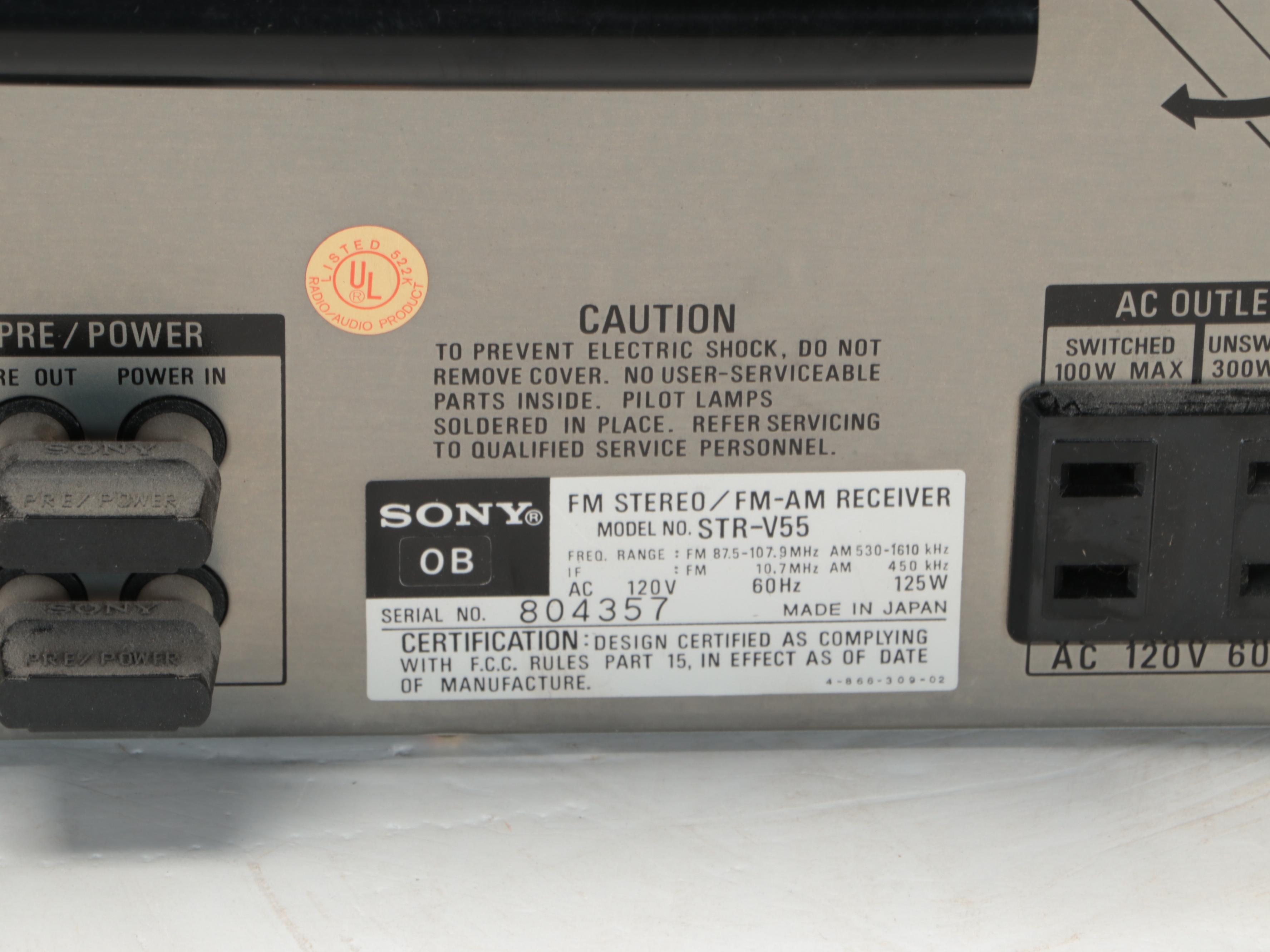 Sony AM/FM Stereo Receiver with JVC Cassette Deck, Bose Speakers and More