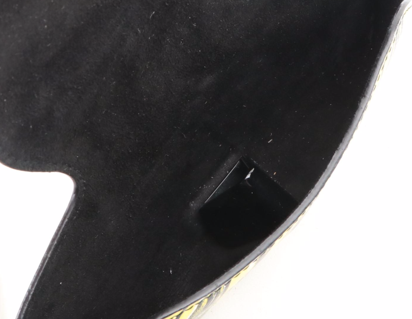 Prada Eyewear Case with Clip in Printed Banana Patterned Saffiano Leather