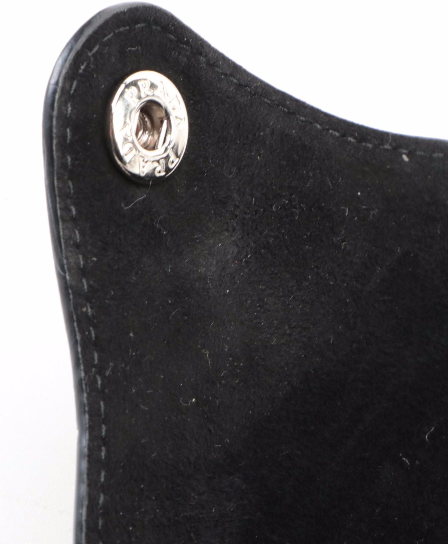 Prada Eyewear Case with Clip in Printed Banana Patterned Saffiano Leather