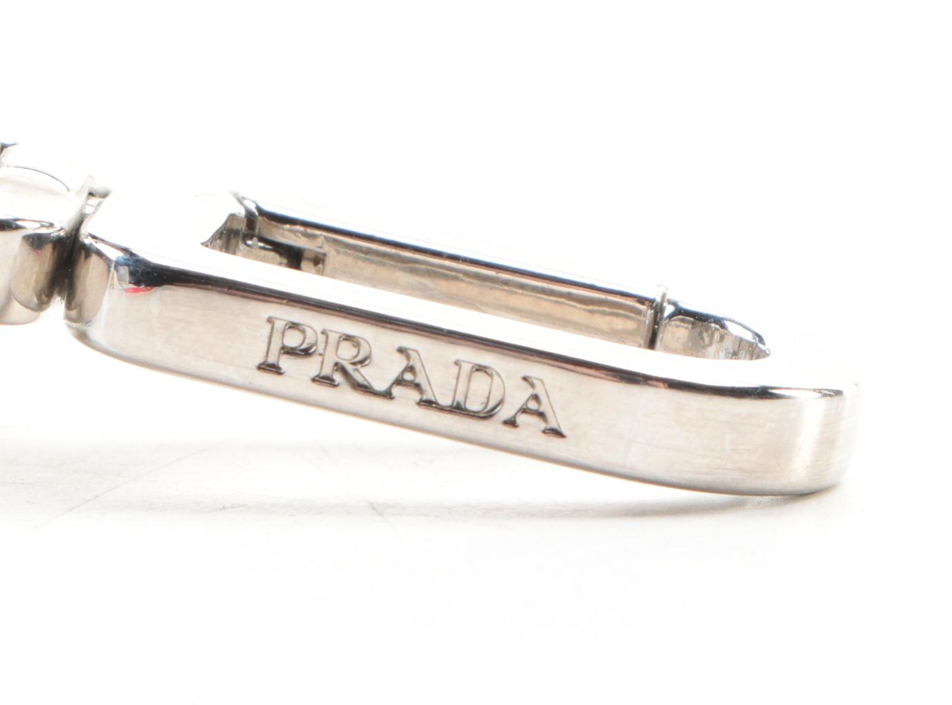 Prada Eyewear Case with Clip in Printed Banana Patterned Saffiano Leather