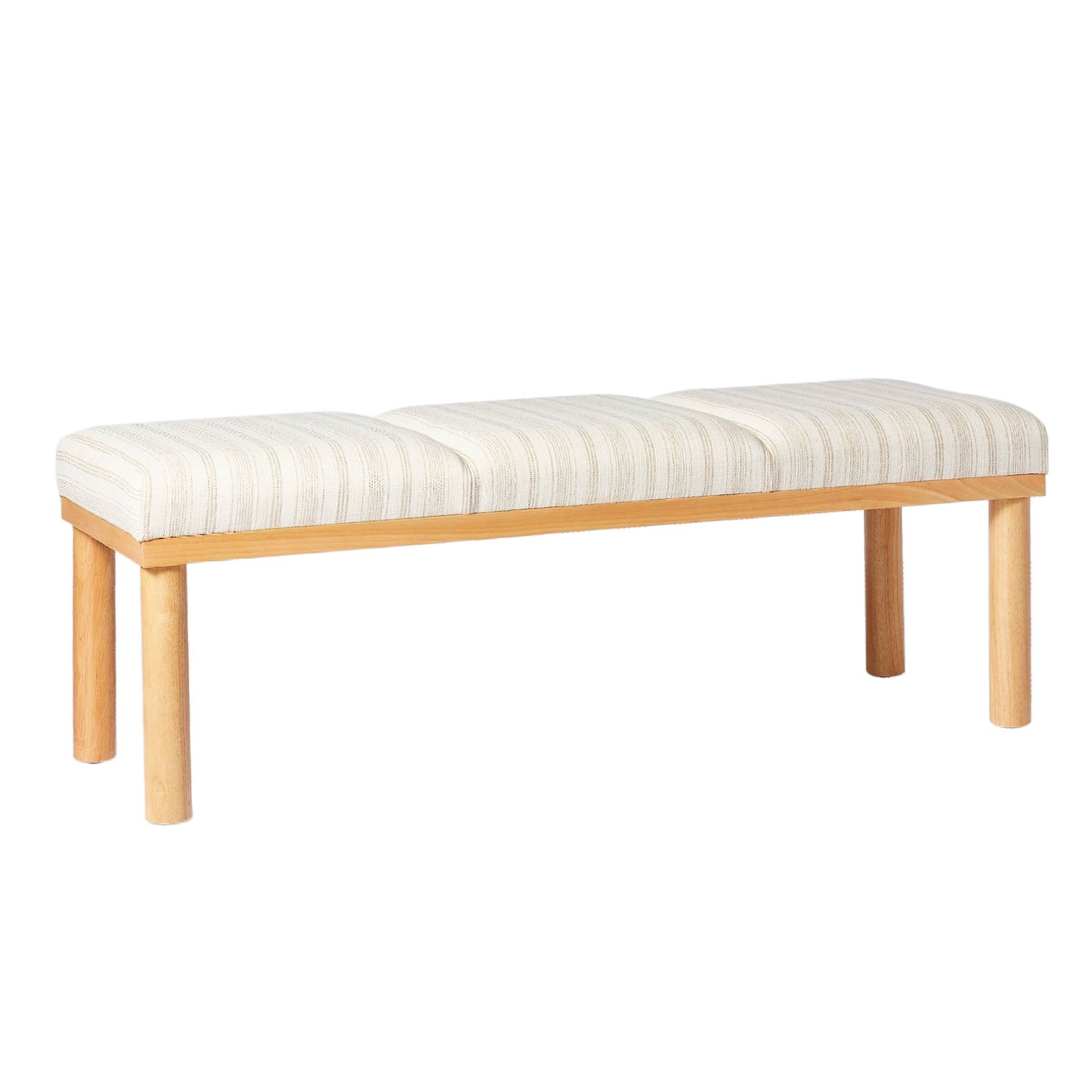 Studio McGee Threshold "Scofield" Channel Tufted Wood Leg Bench
