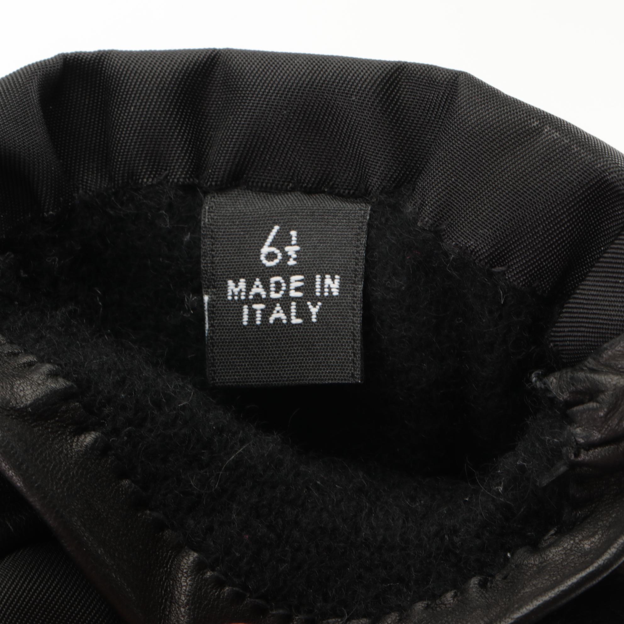 Prada Black Nylon and Leather Gloves