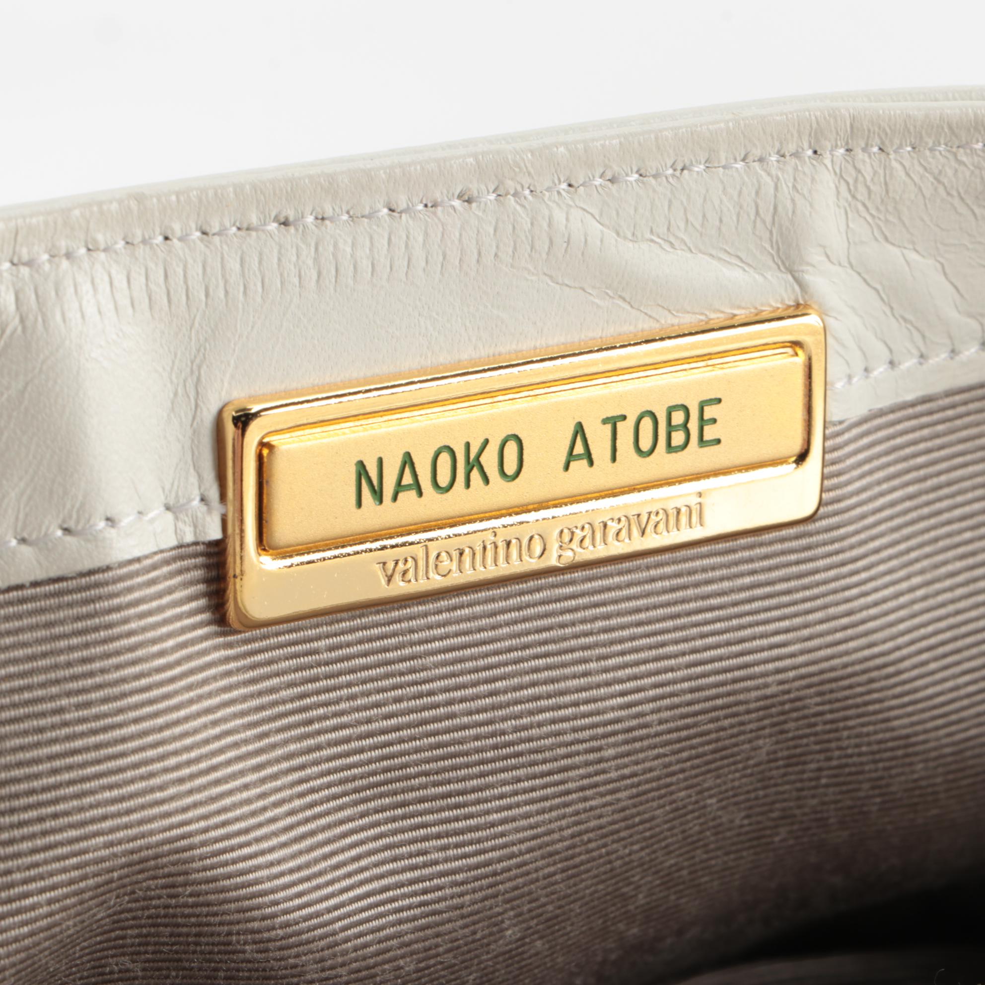 Valentino Garavani White Chevron Matelasse Leather Shoulder Bag