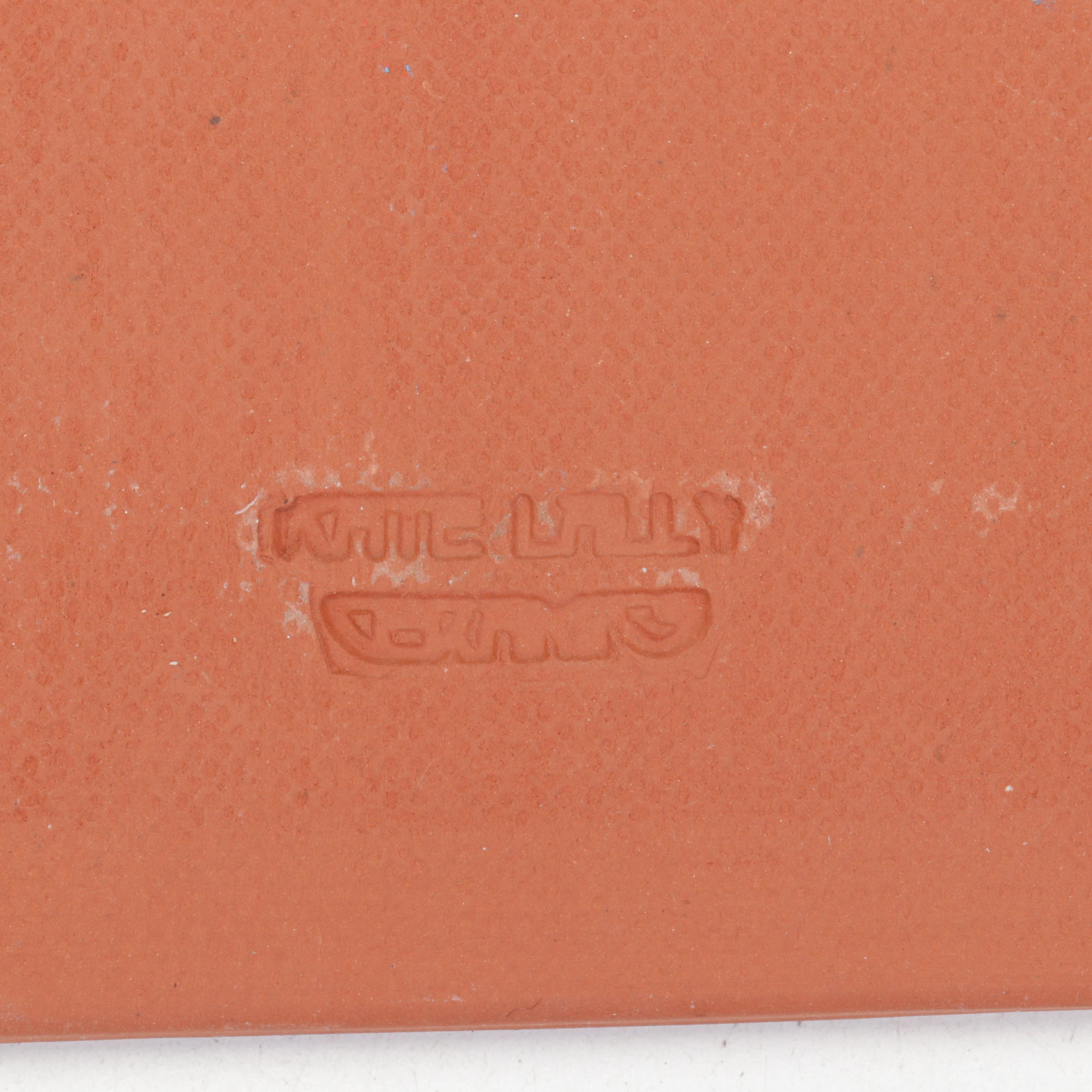 Cat and Botanical Themed Glazed Earthenware Tiles Including Mudpi and Kate Lally