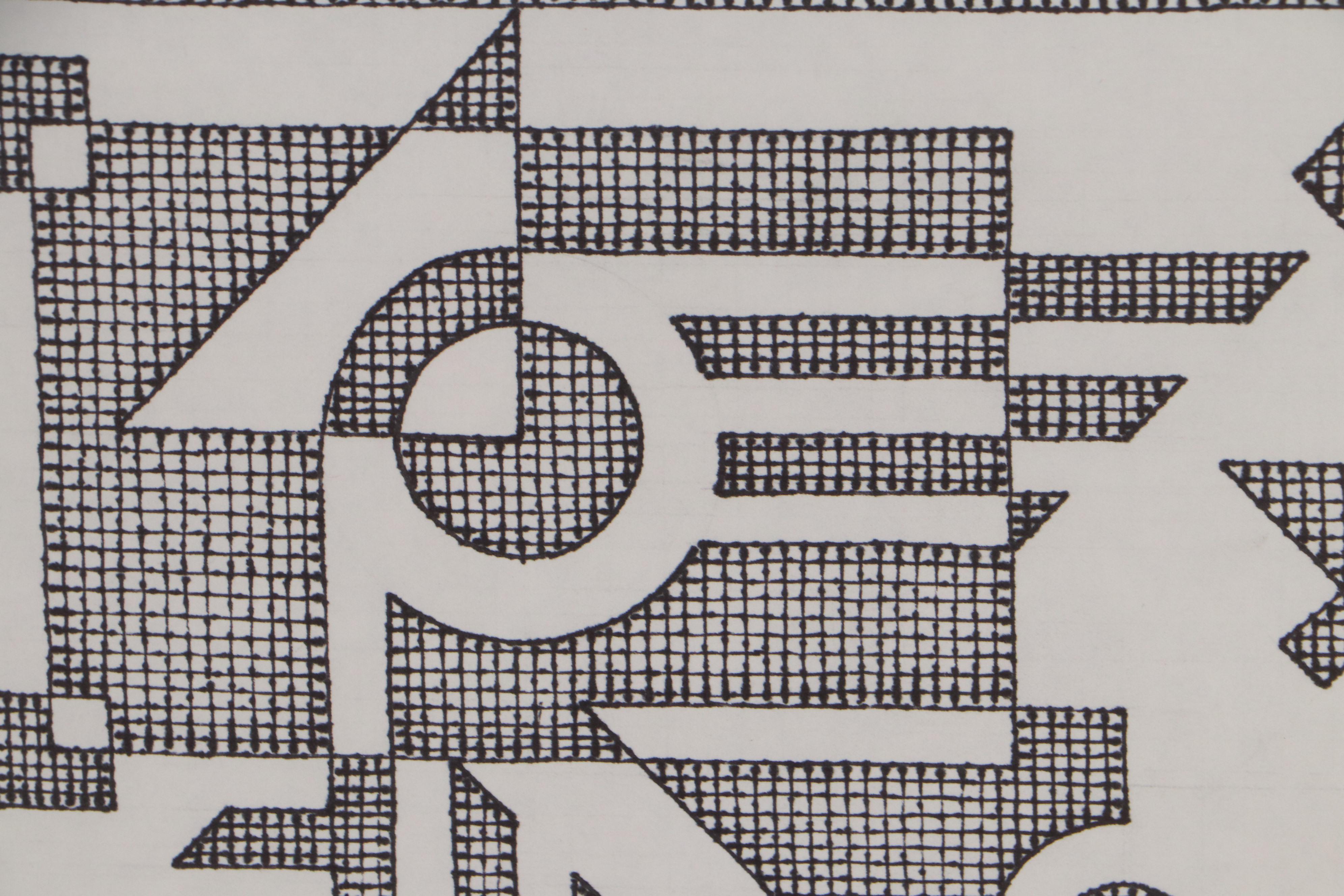 Jerry Kellems Abstract Ink Drawing, 2003