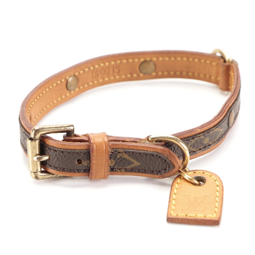 Louis Vuitton Dog Collar PM in Monogram Canvas and Leather