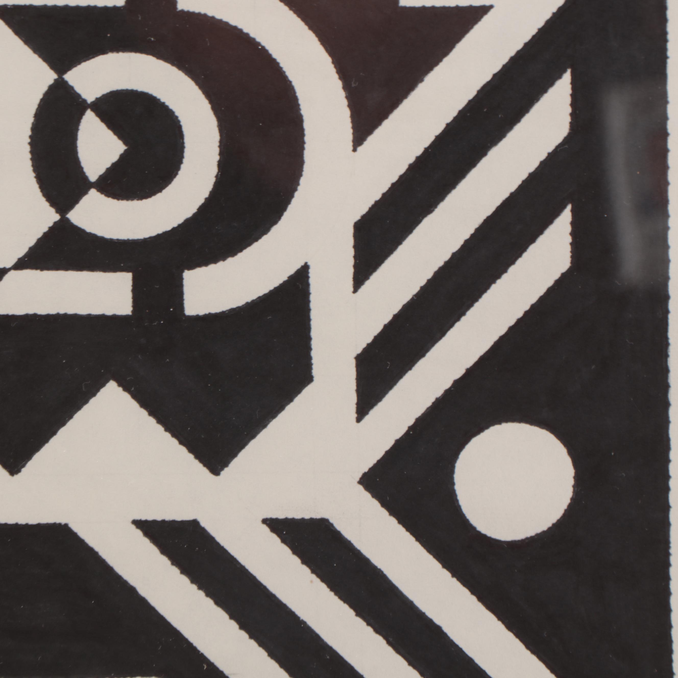 Jerry Kellems Abstract Ink Drawing, 2003