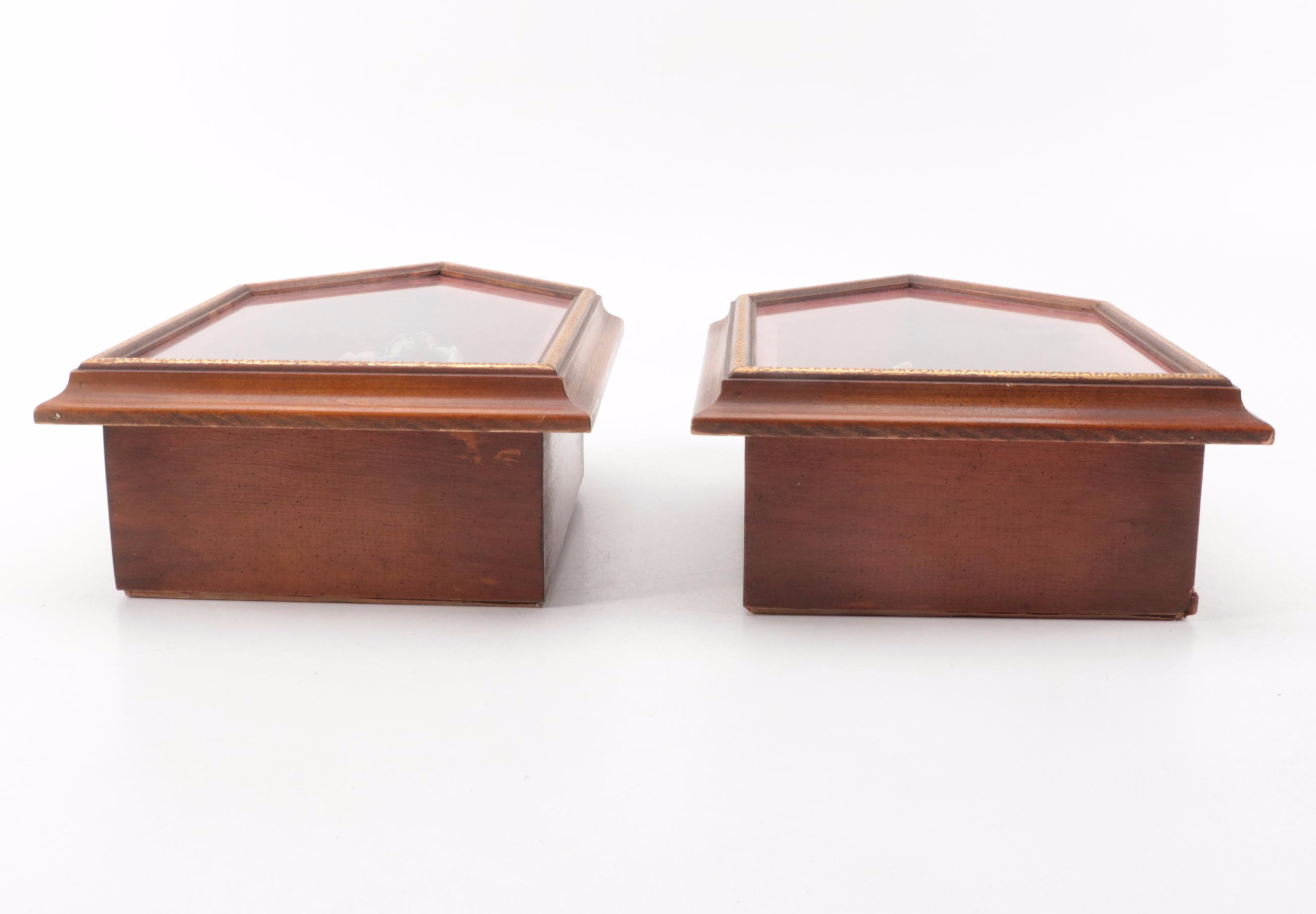 F. Wessel Porcelain Military Figurines in Wall Hanging Shadow Boxes