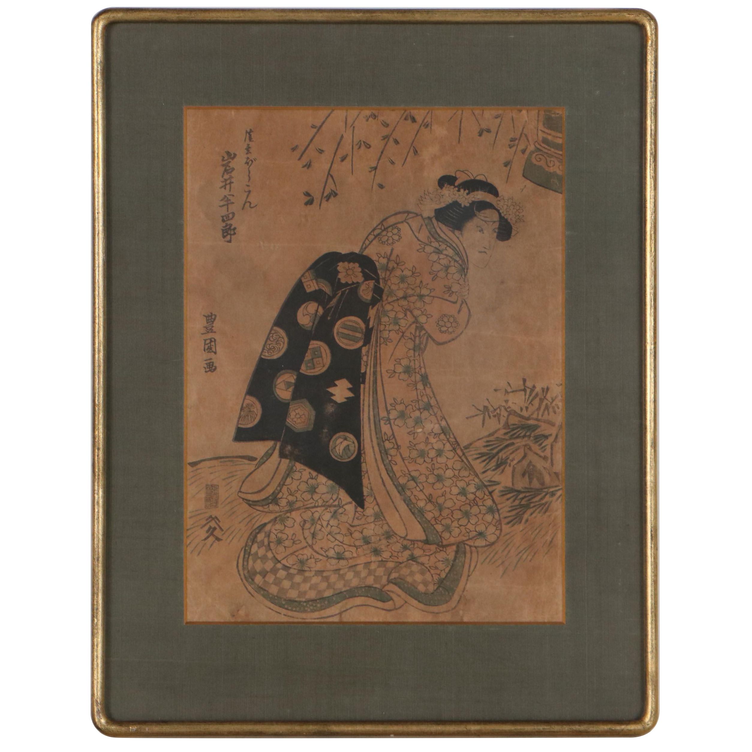Utagawa Toyokuni I Woodblock of Kabuki Actor Iwai Hanshiro V