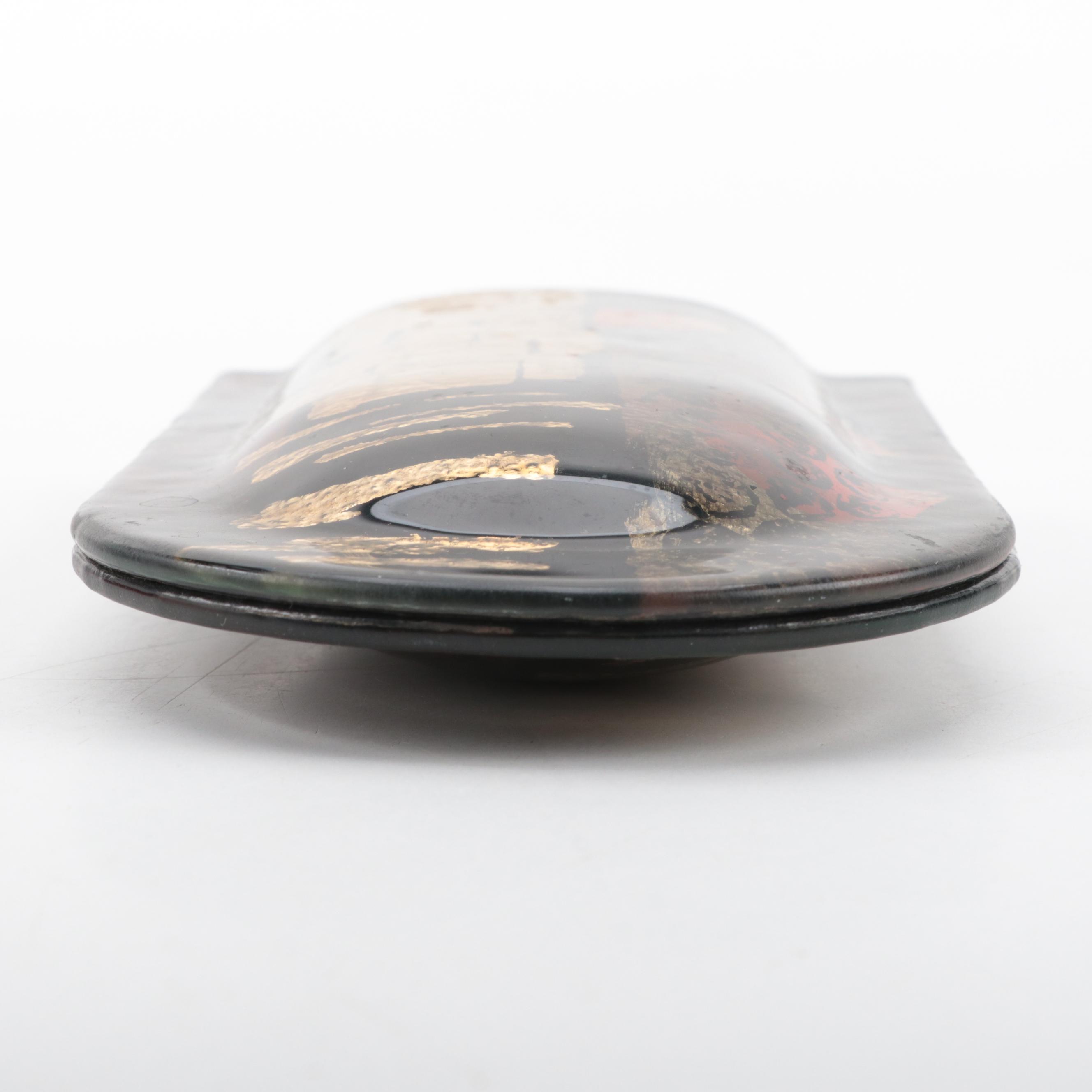 Fused Glass Gilt Accented  Glass Pocket Vase