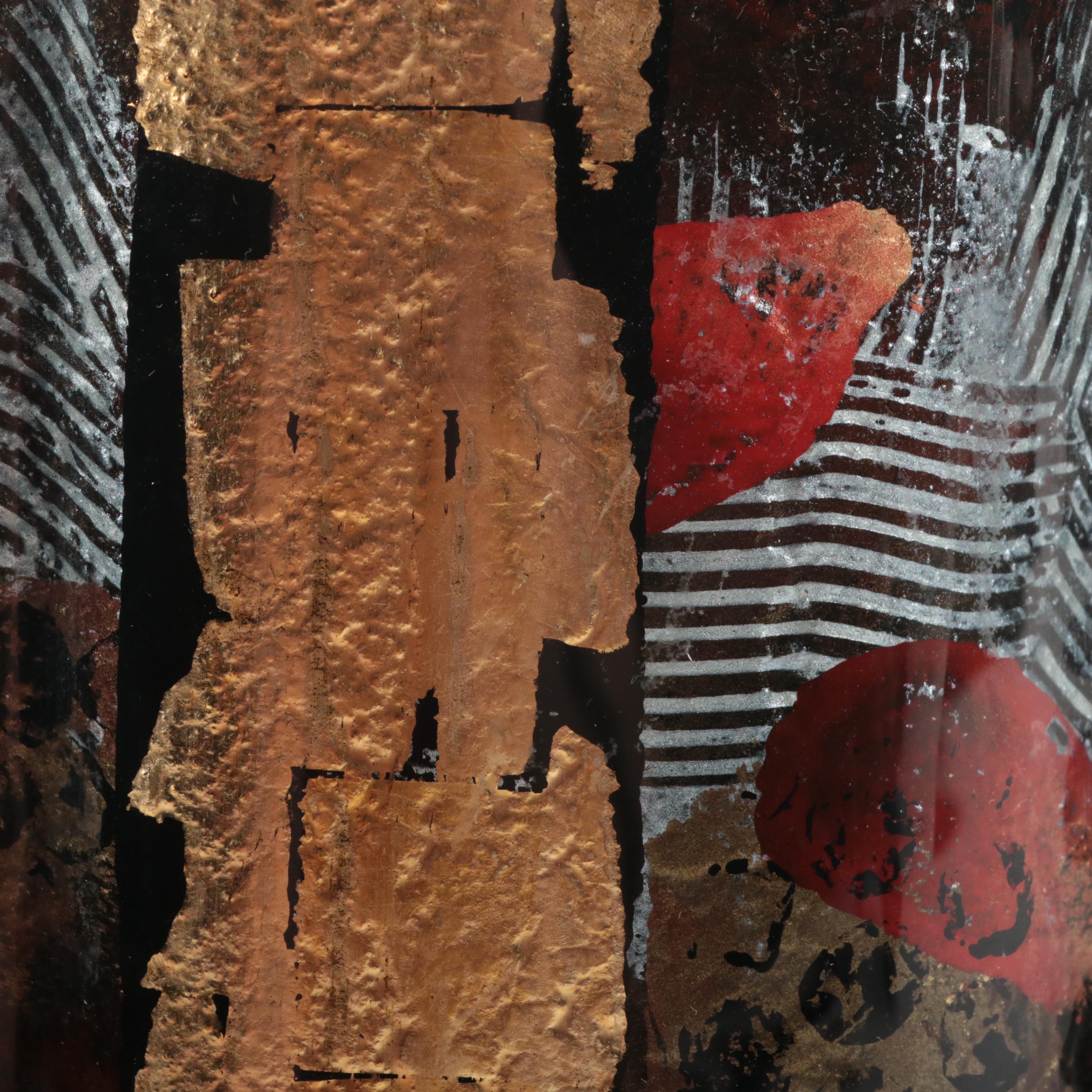 Fused Glass Gilt Accented  Glass Pocket Vase