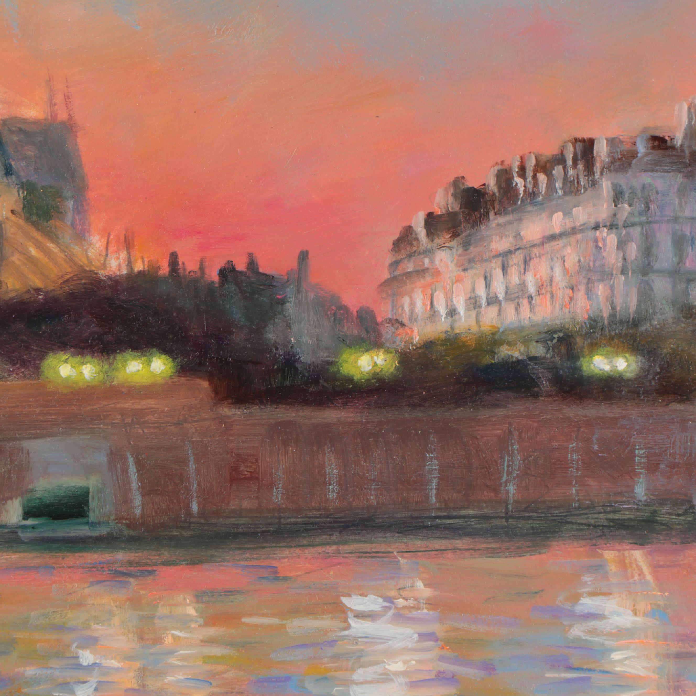 Nino Pippa Oil Painting "Paris - Notre Dame in Twilight"