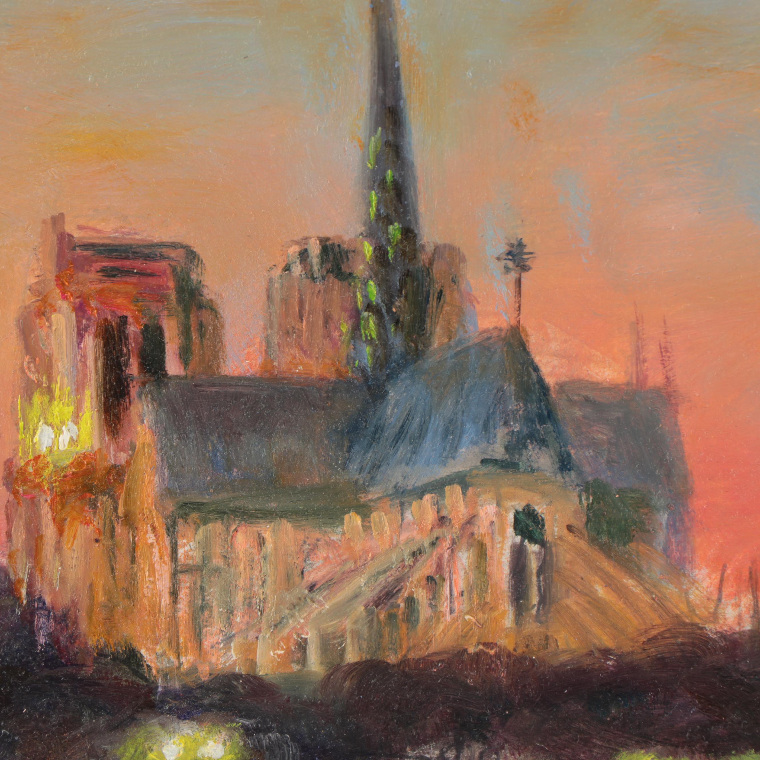 Nino Pippa Oil Painting "Paris - Notre Dame in Twilight"