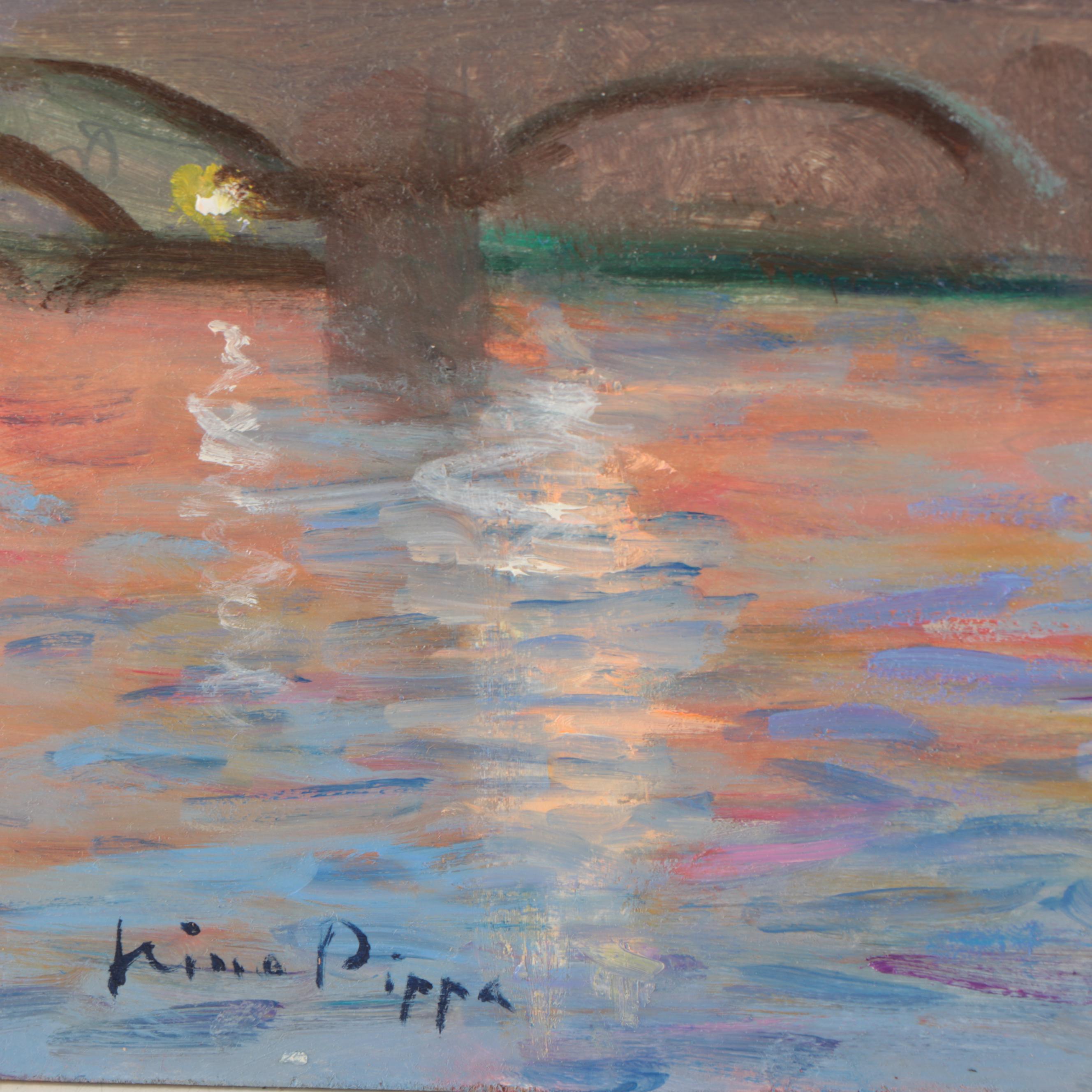 Nino Pippa Oil Painting "Paris - Notre Dame in Twilight"