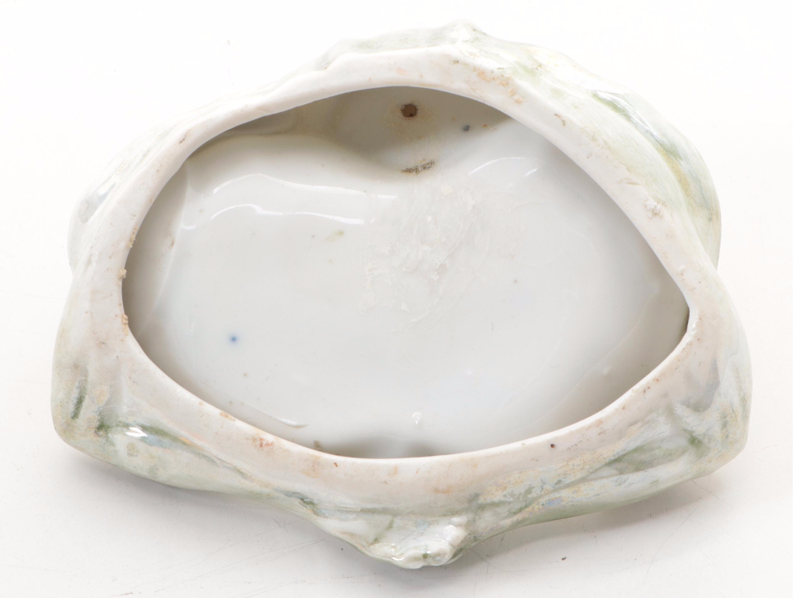 Ungemach Pottery Swan Planter and Ceramic Frog Dish